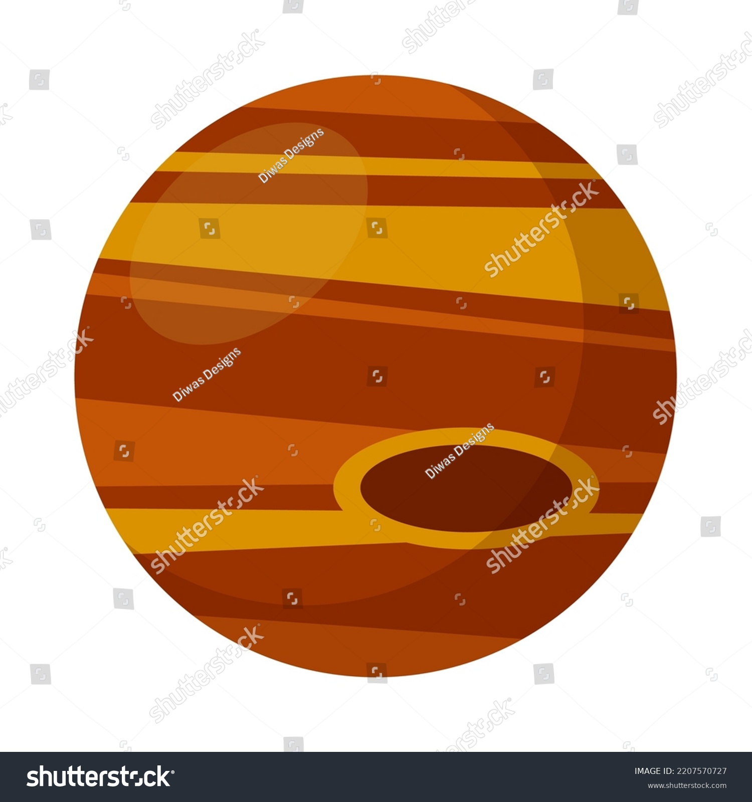 Planet Jupiter Flat Vector Illustration Logo Stock Vector (Royalty Free ...