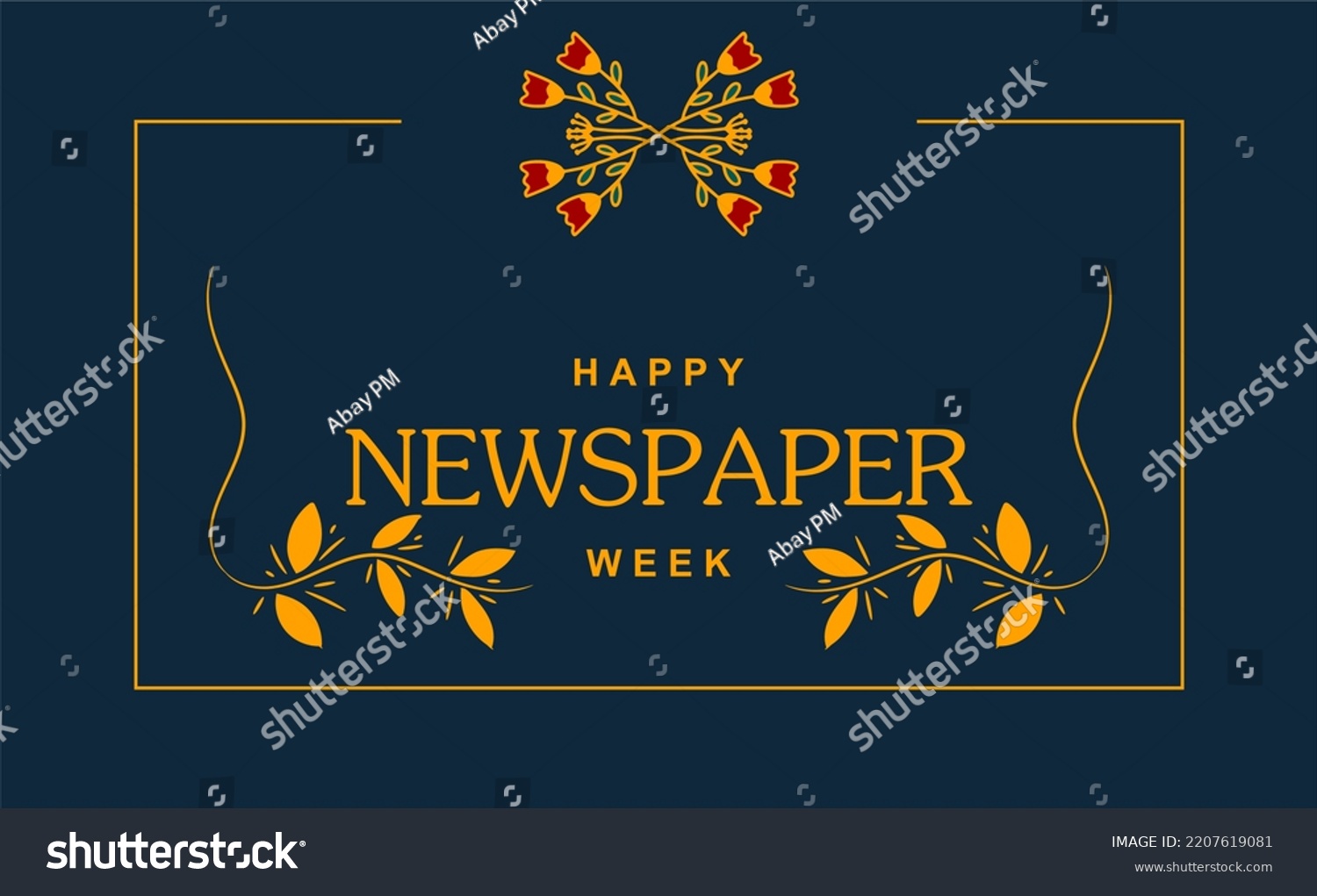 National Newspaper Week Holiday Concept Template Stock Vector (Royalty