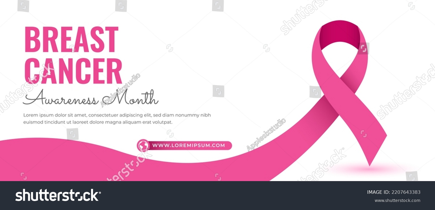 Breast Cancer Awareness Month Horizontal Banner Stock Vector (royalty 