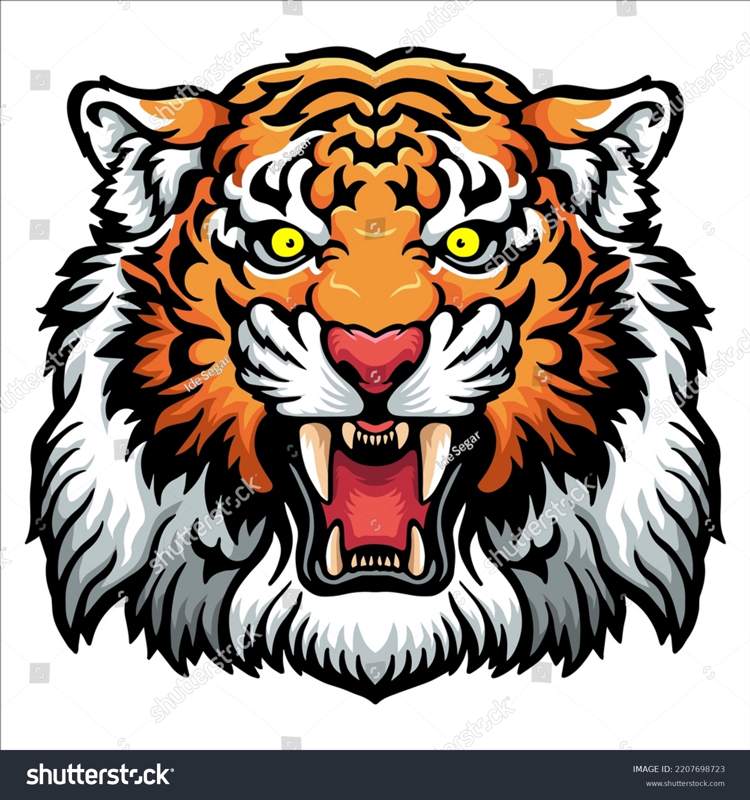 Big Angry Tiger Head Mascot Stock Vector (Royalty Free) 2207698723 ...