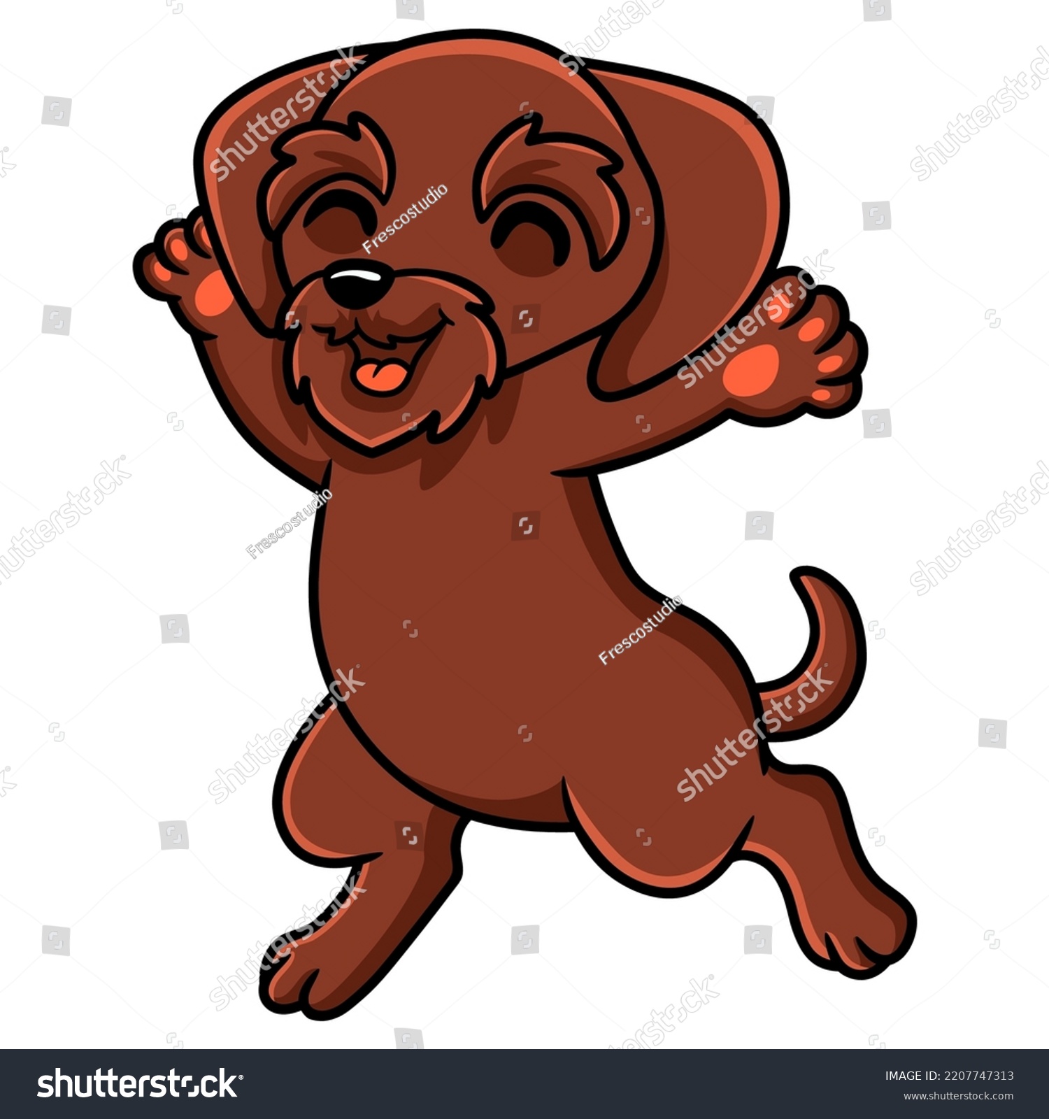 Cute Pudelpointer Dog Cartoon Posing Stock Vector (Royalty Free ...