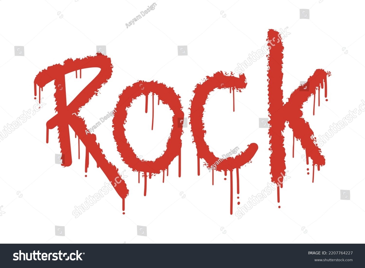 Graffiti Rock Text Vector Illustration Stock Vector Royalty Free