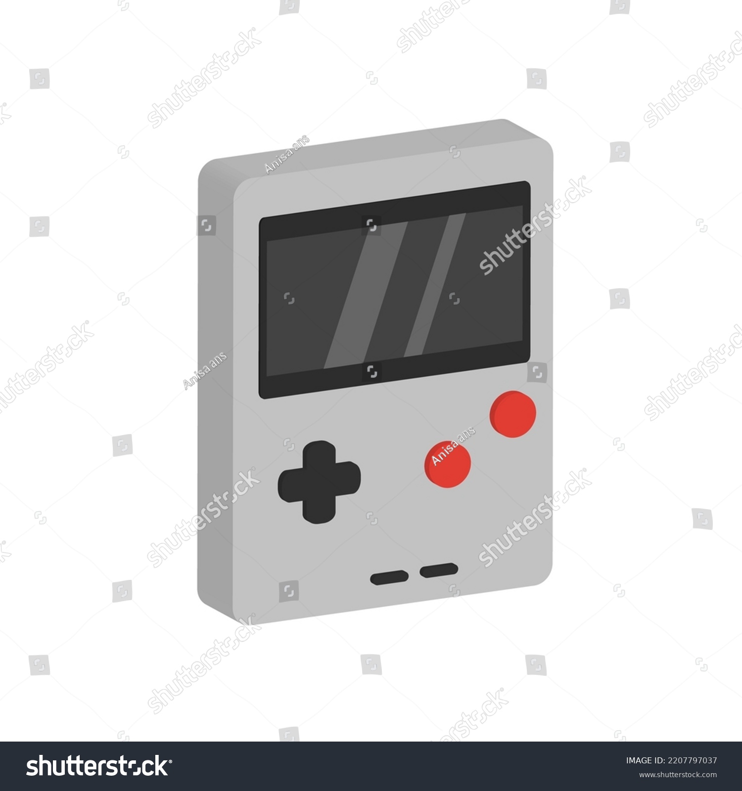 3d Vector Retro 90s Handheld Game Stock Vector (royalty Free 