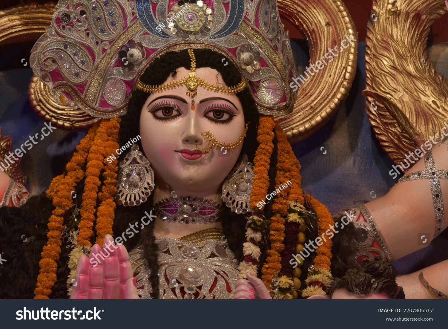 Maa Durga Happy Navratri Image Durga Stock Photo 2207805517 | Shutterstock