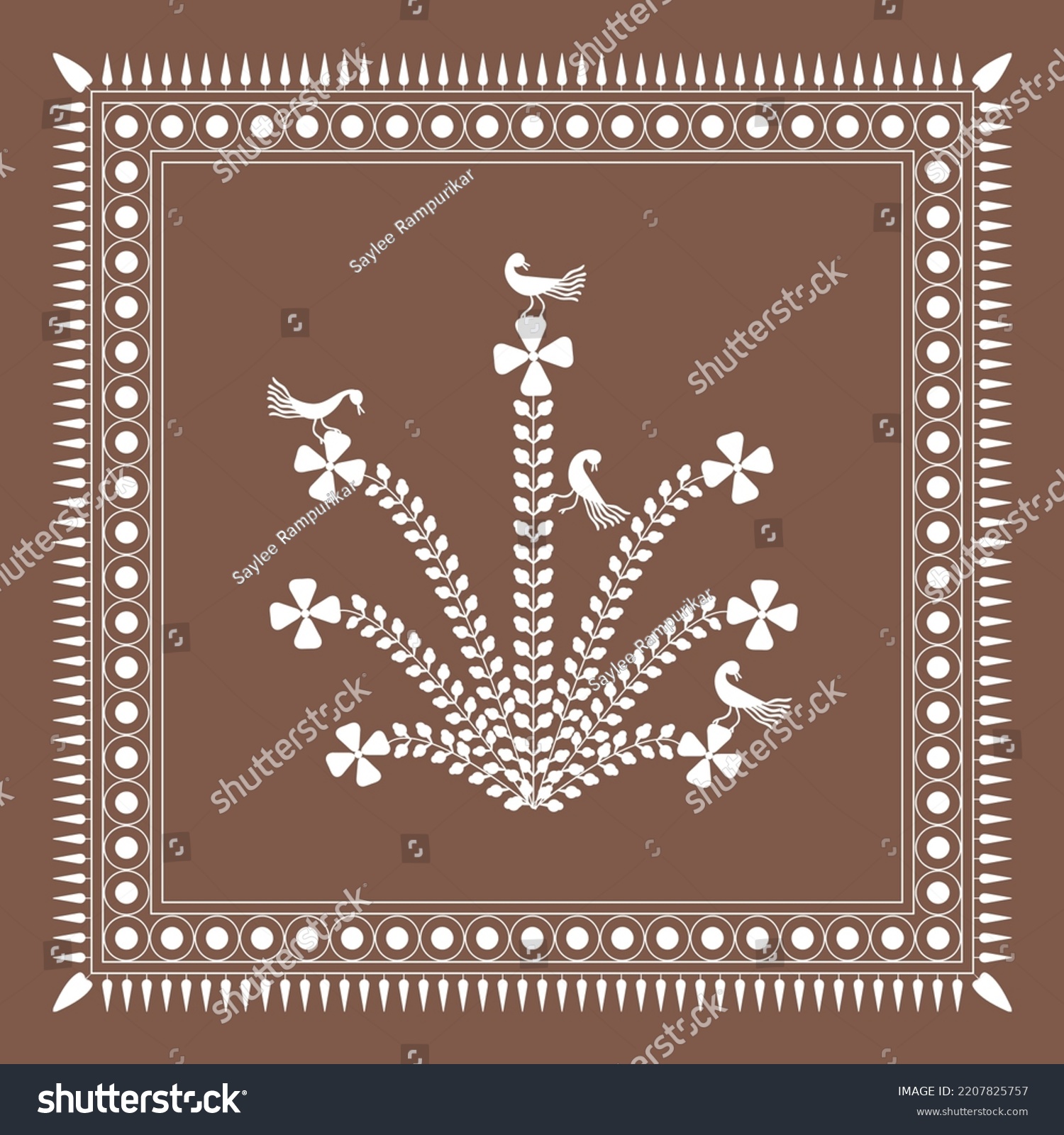 Warli Painting Indian Tribal Art Warli Stock Vector Royalty Free   Stock Vector Warli Painting Indian Tribal Art Warli Borders 2207825757 