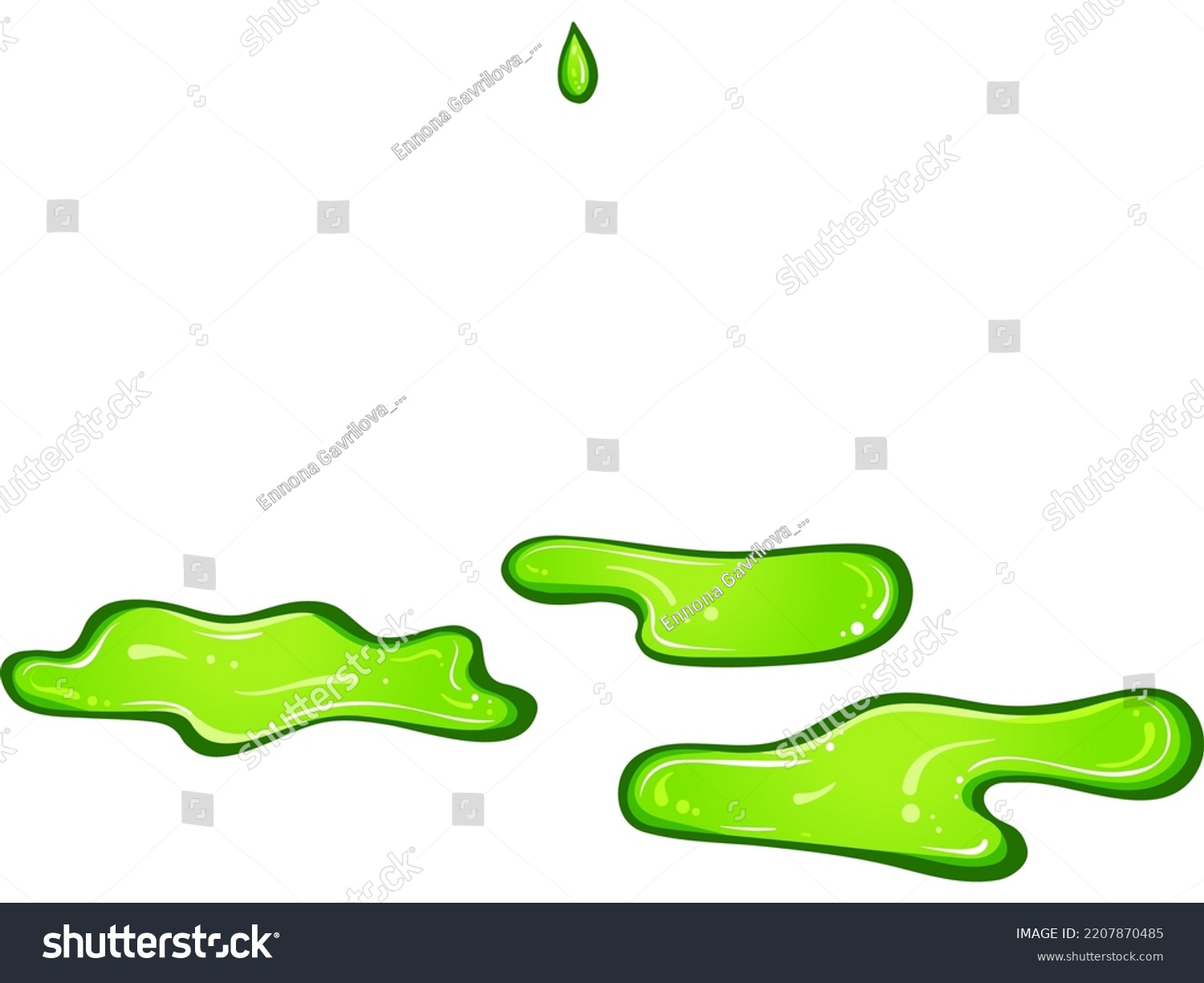 Green Paint Spots Puddles Vector Dripping Stock Vector (royalty Free 