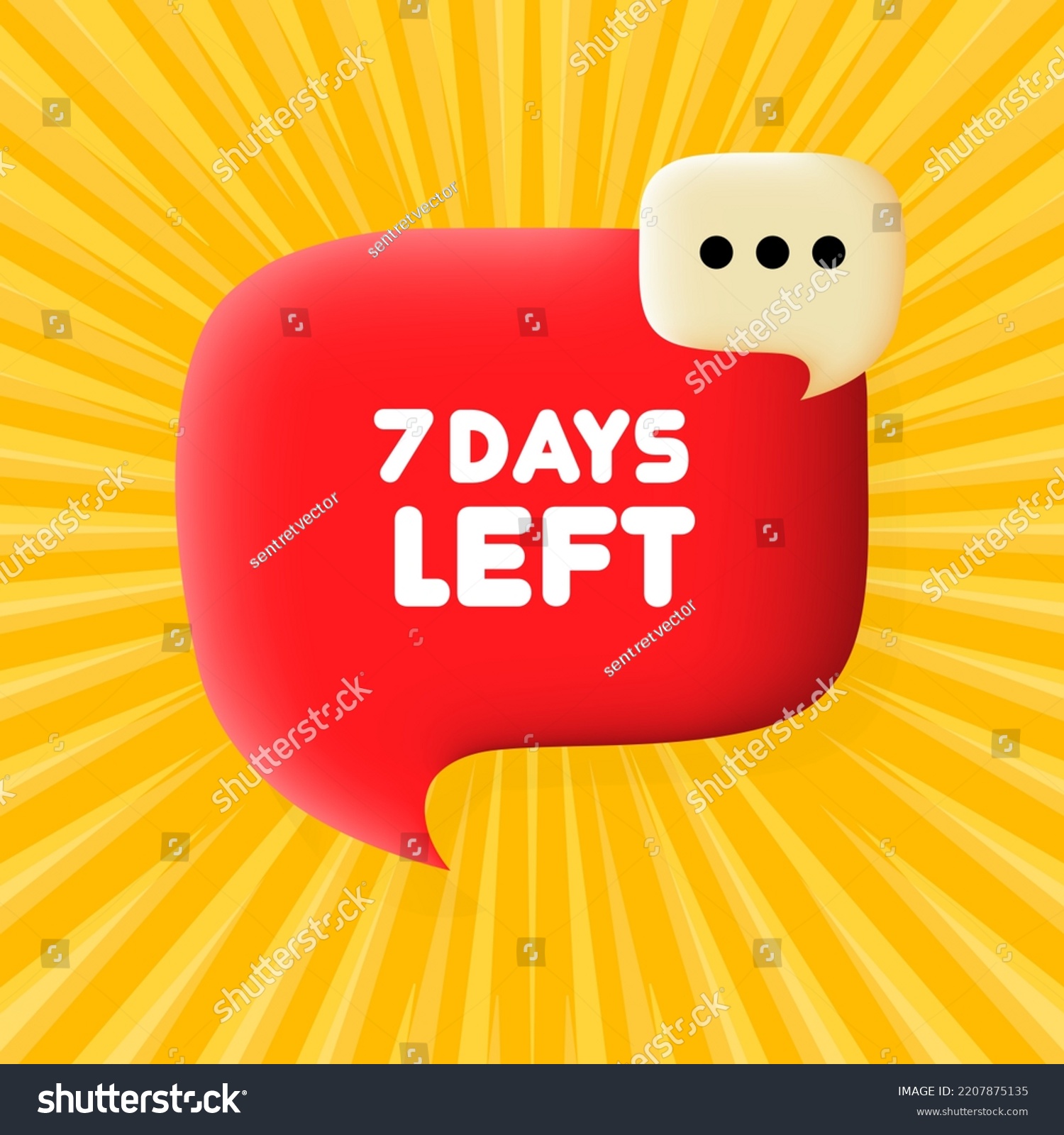 7 Days Left Speech Bubble 7 Stock Vector (Royalty Free) 2207875135 ...