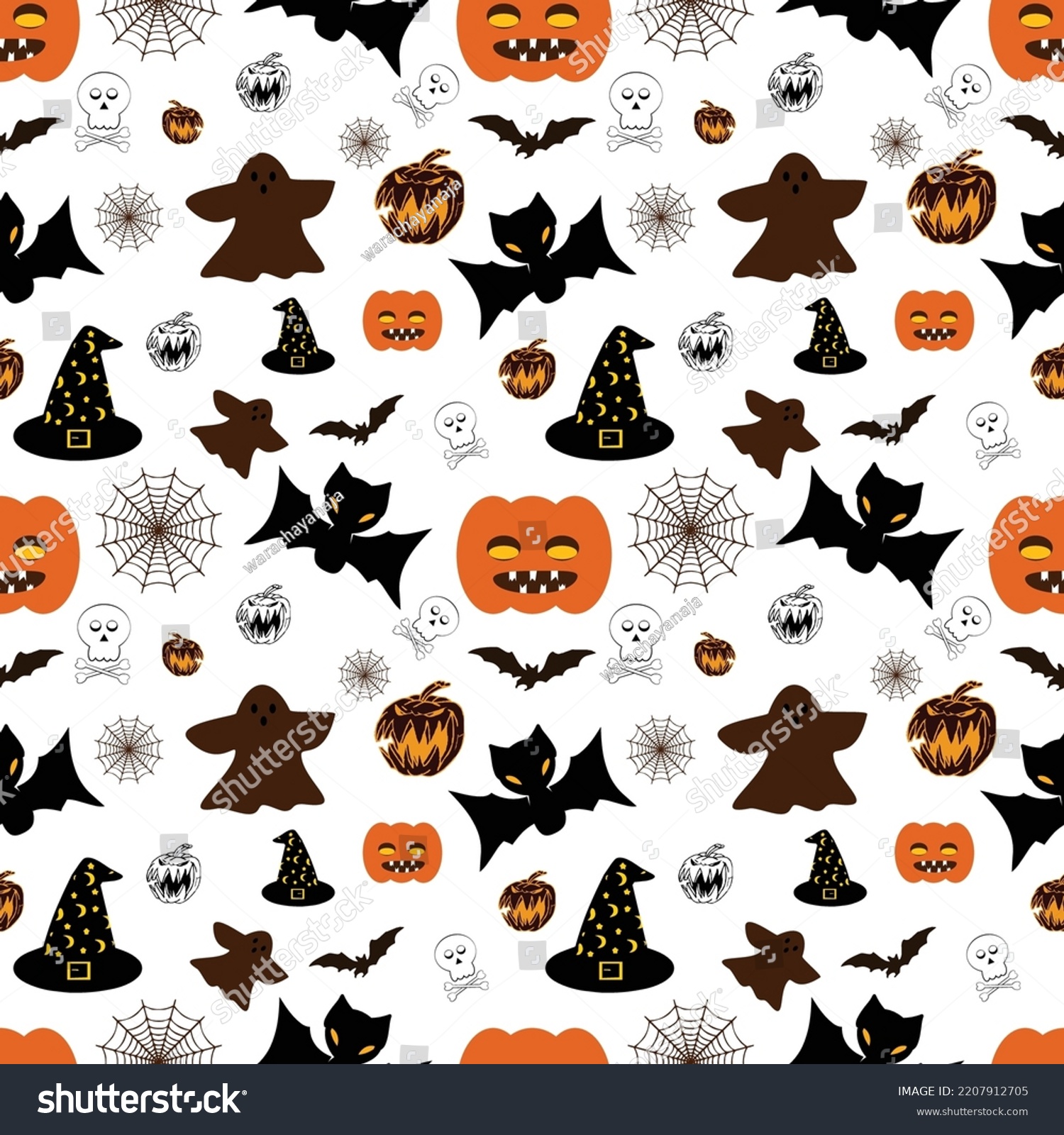 Halloween 2022 Mix Devil Seamless Fabric Stock Vector (Royalty Free ...