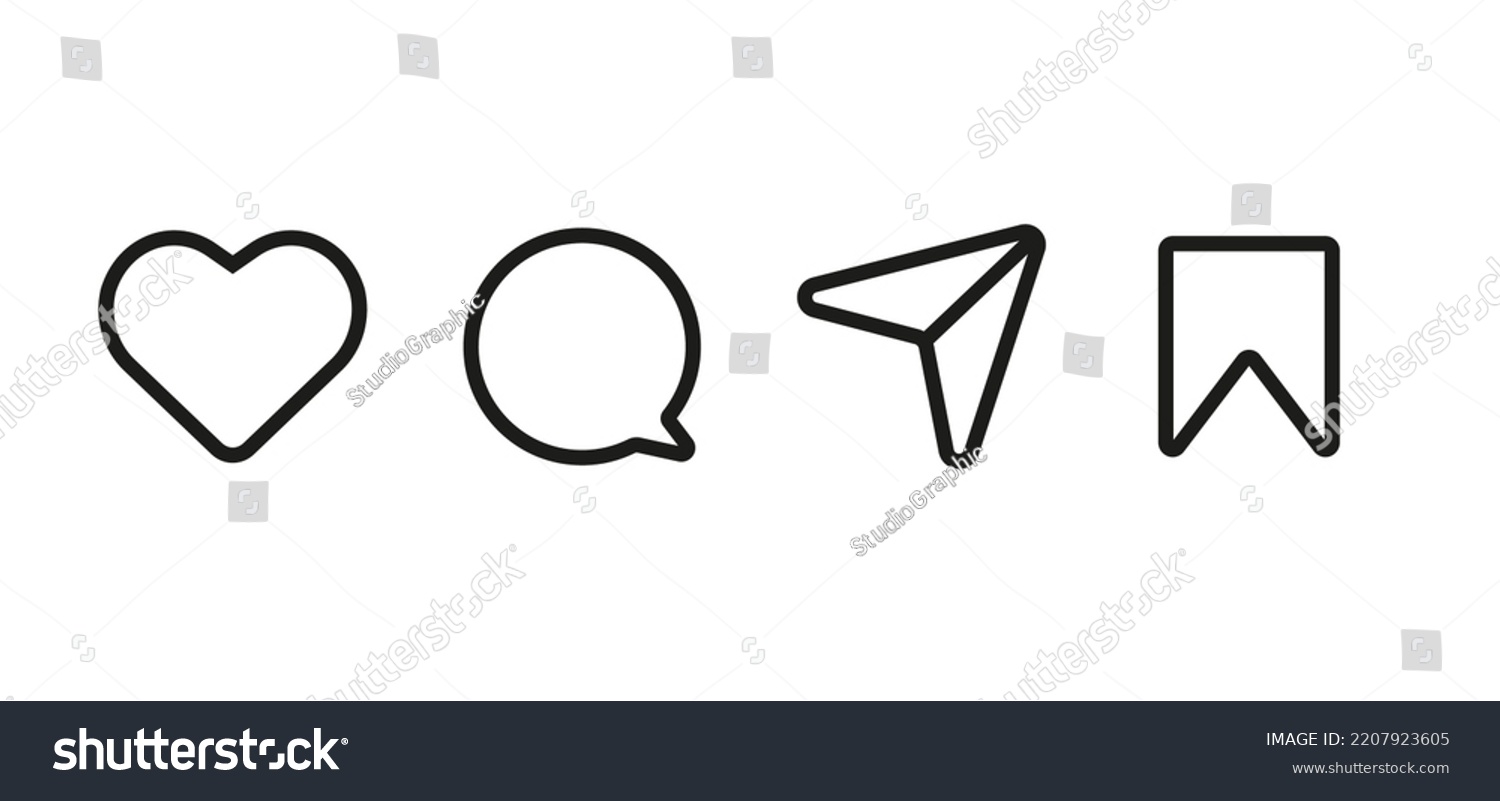 Set Icons Like Comment Share Save Stock Vector (Royalty Free ...