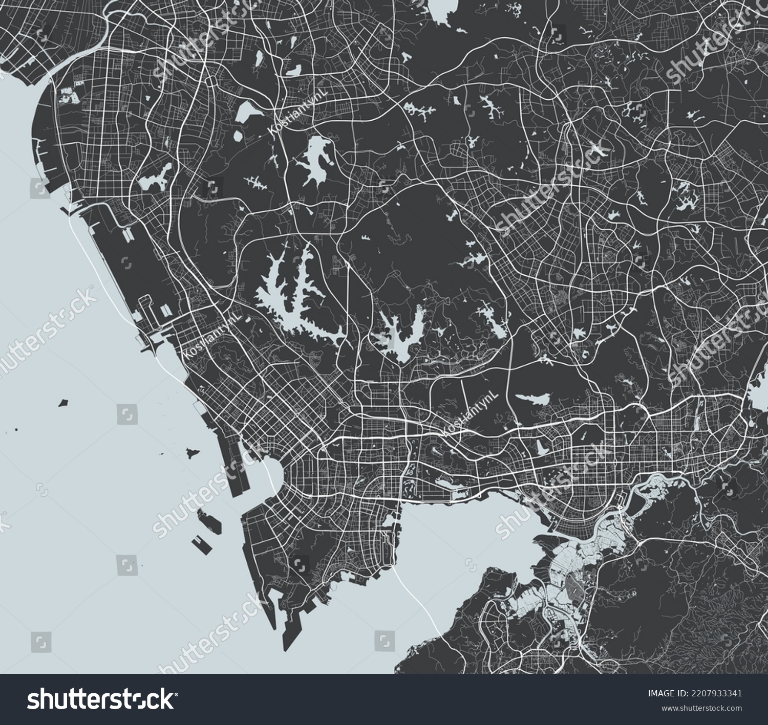 Shenzhen Vector Map Detailed Map Shenzhen Stock Vector (Royalty Free ...