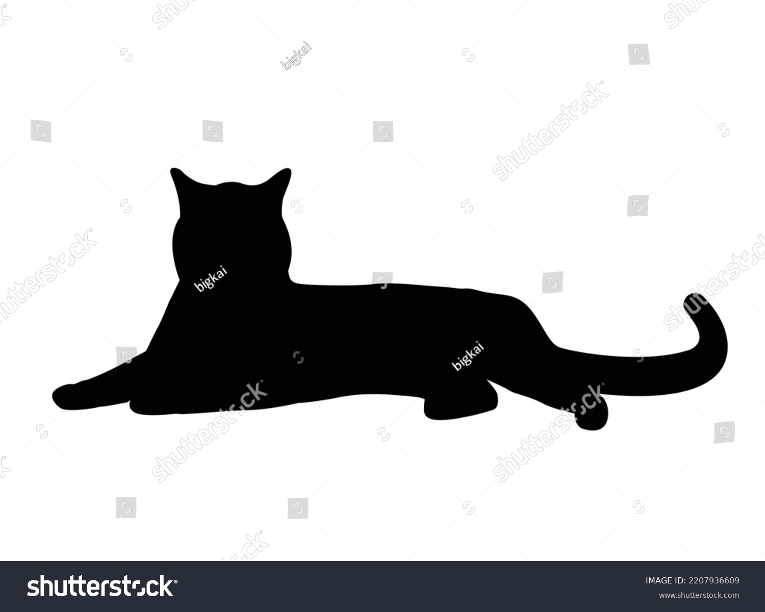 Vector Isolated Silhouette Cat Logo Typography Stock Vector (royalty 