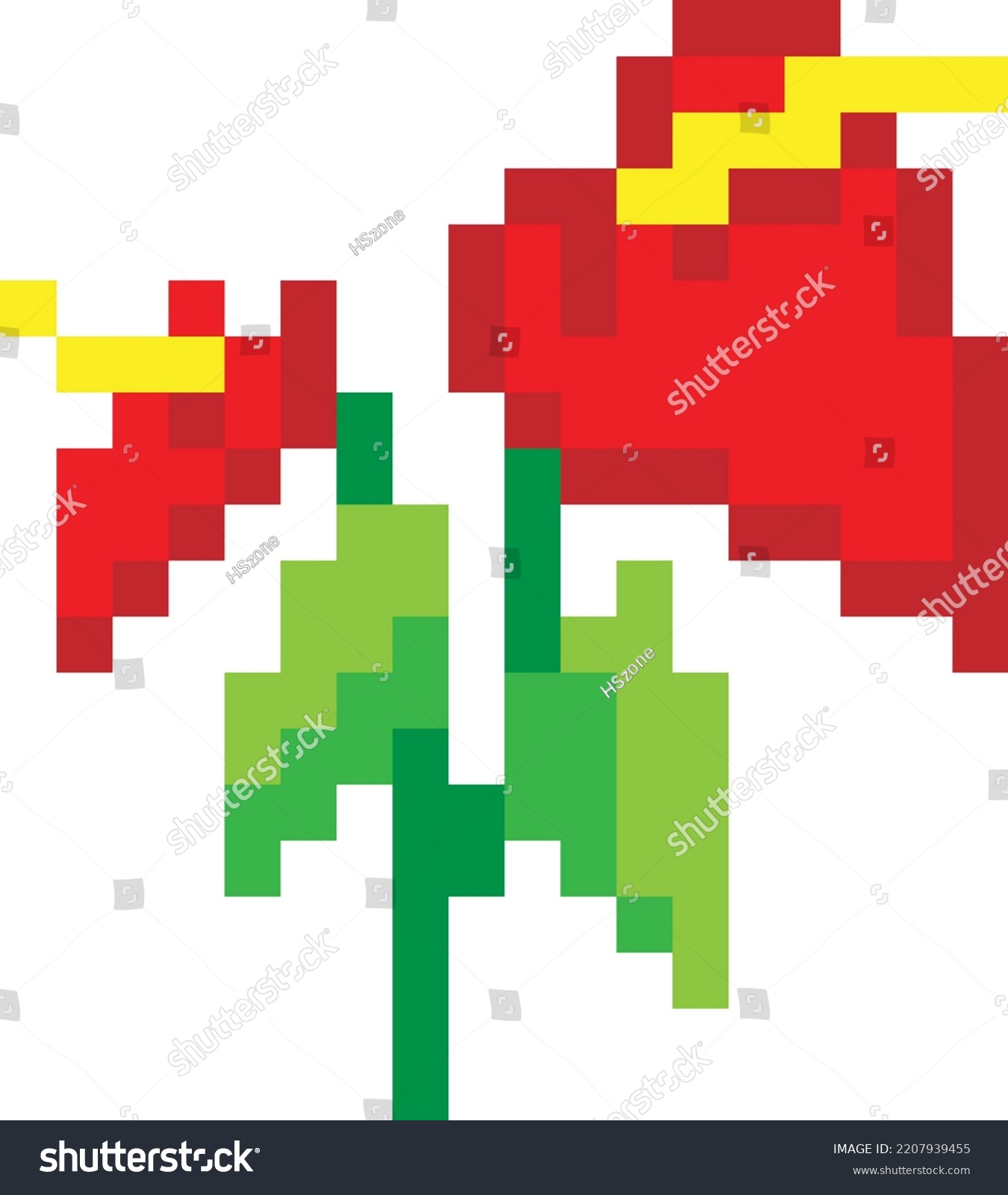 Flower Pixel Art Vector Illustration Flowers Stock Vector (Royalty Free ...