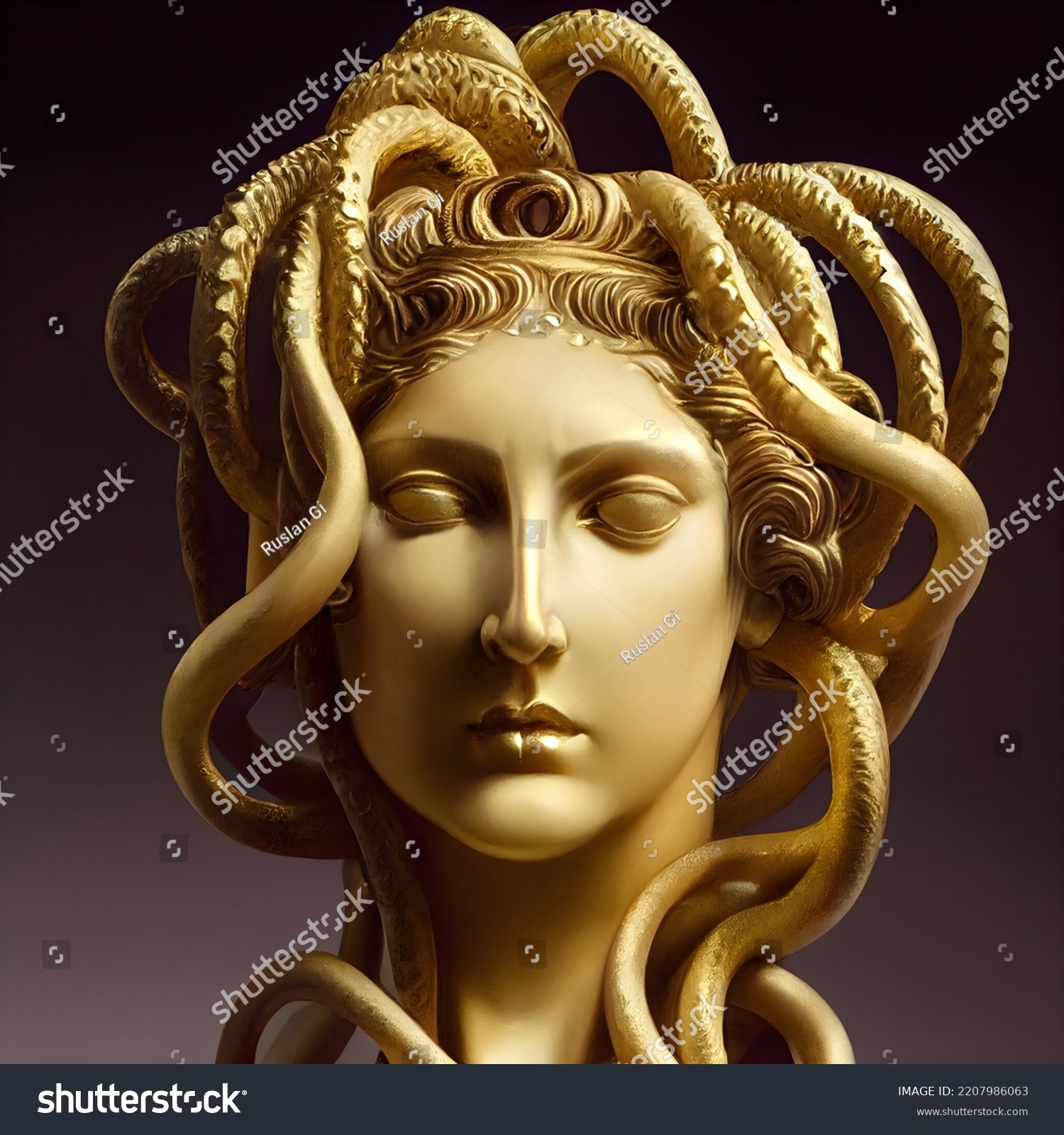 3d Render Mythological Character Gorgon Medusa Stock Illustration ...