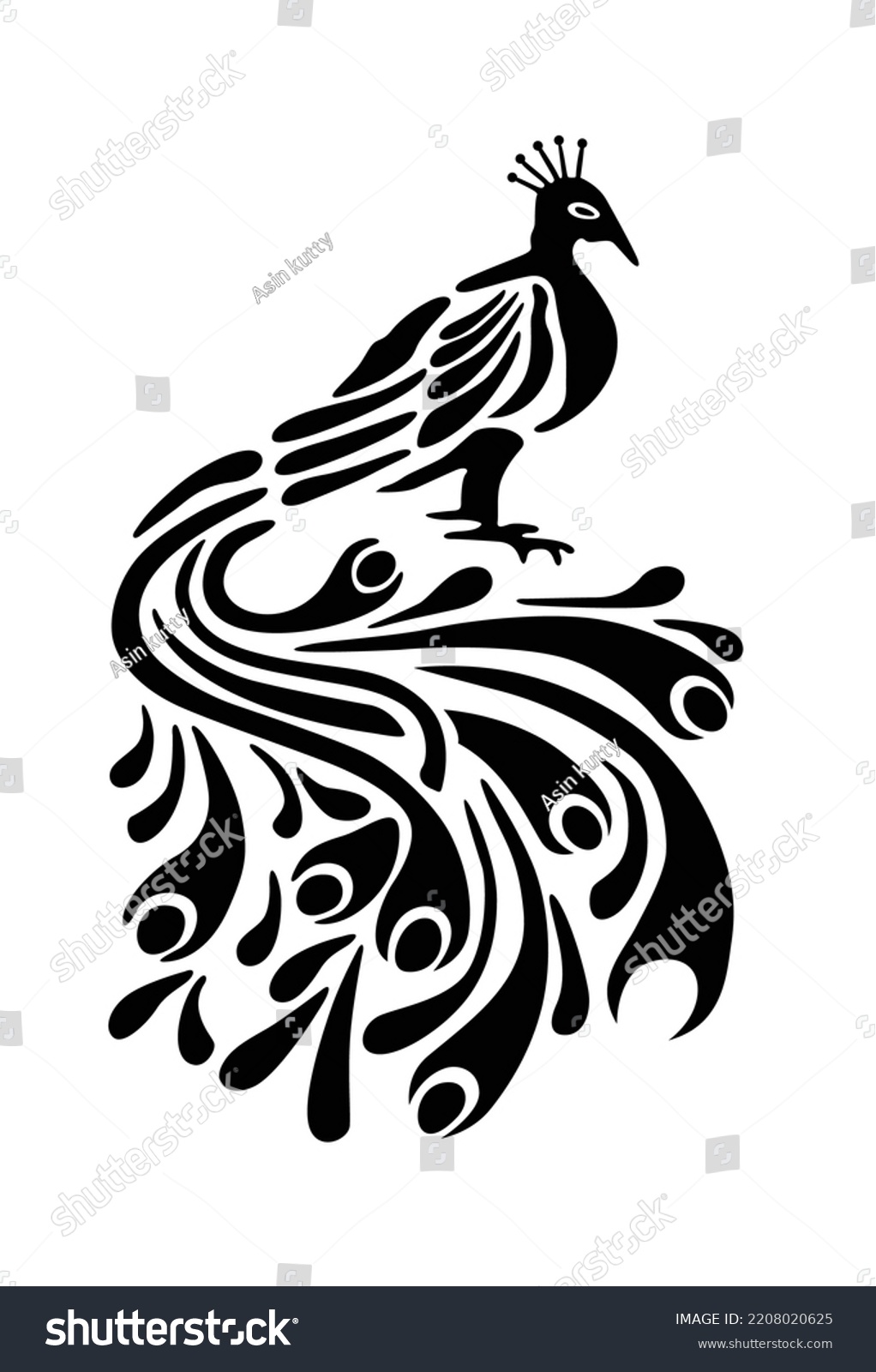 Peacockart Islamic Graphics Peacock Art Bird Stock Vector (Royalty Free ...