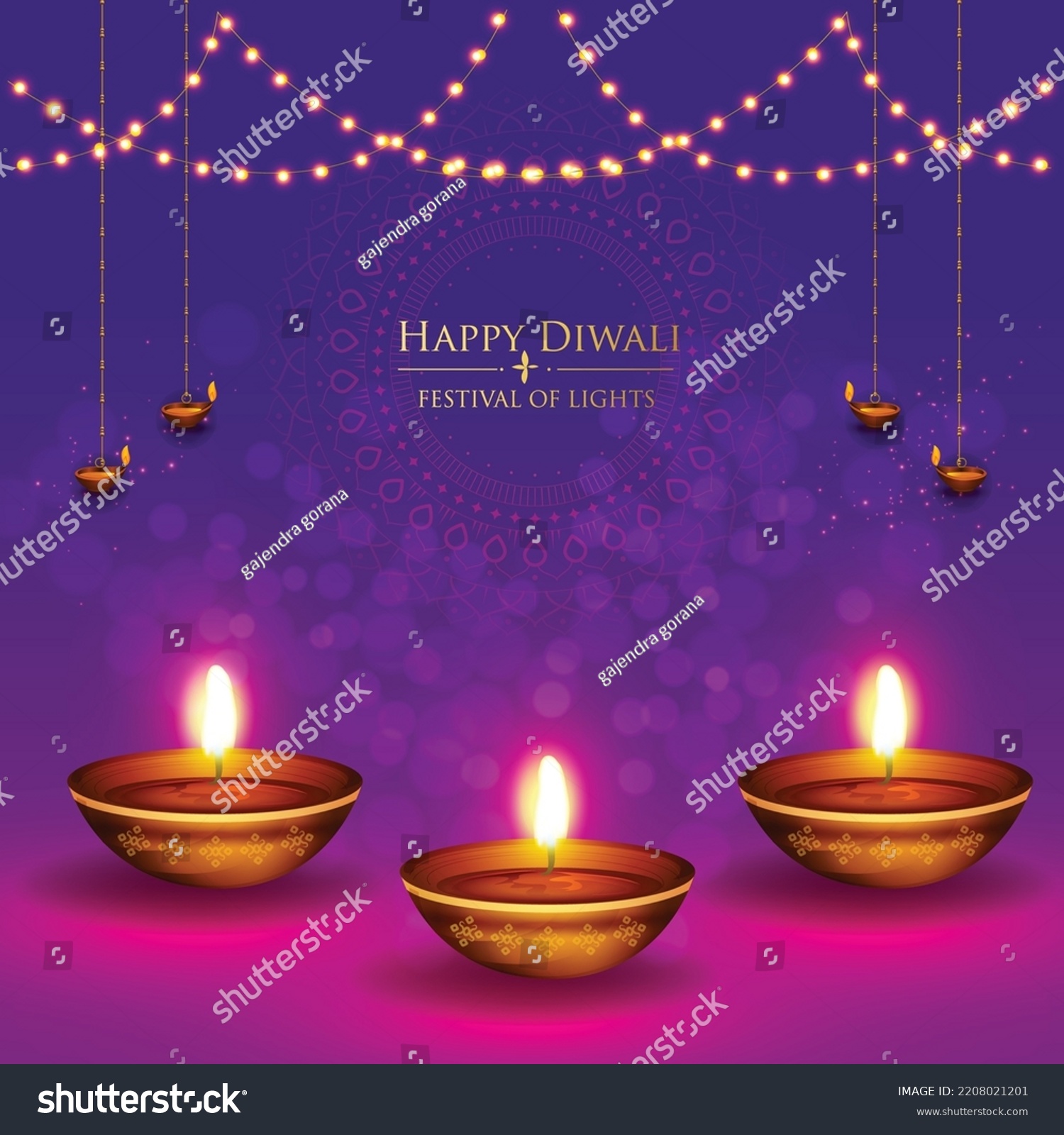 Illustration Diwali Background Dipawali Indian Festival Stock Vector ...