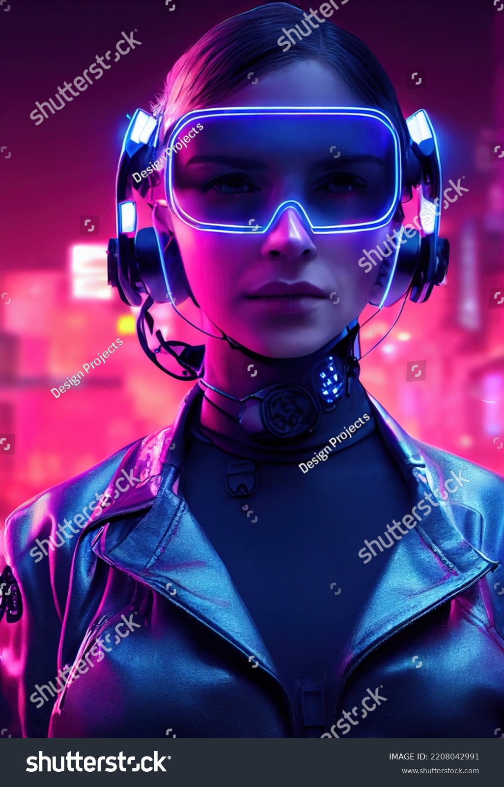 Fictional Portrait Scifi Cyberpunk Girl Hightech Stock Illustration 2208042991 Shutterstock 7488