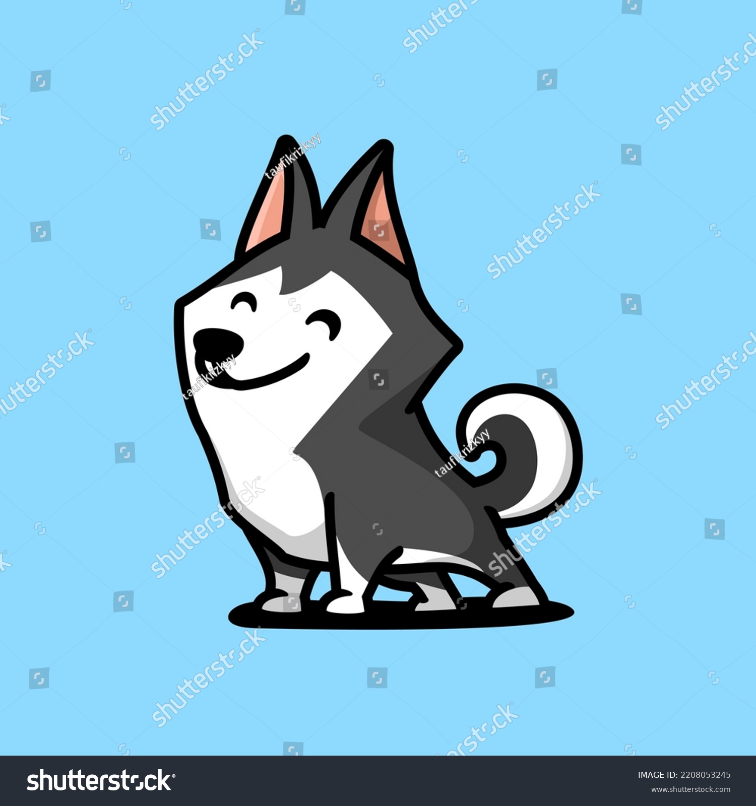 Cute Dog Smiling Cartoon Icon Illustration Stock Vector (Royalty Free ...