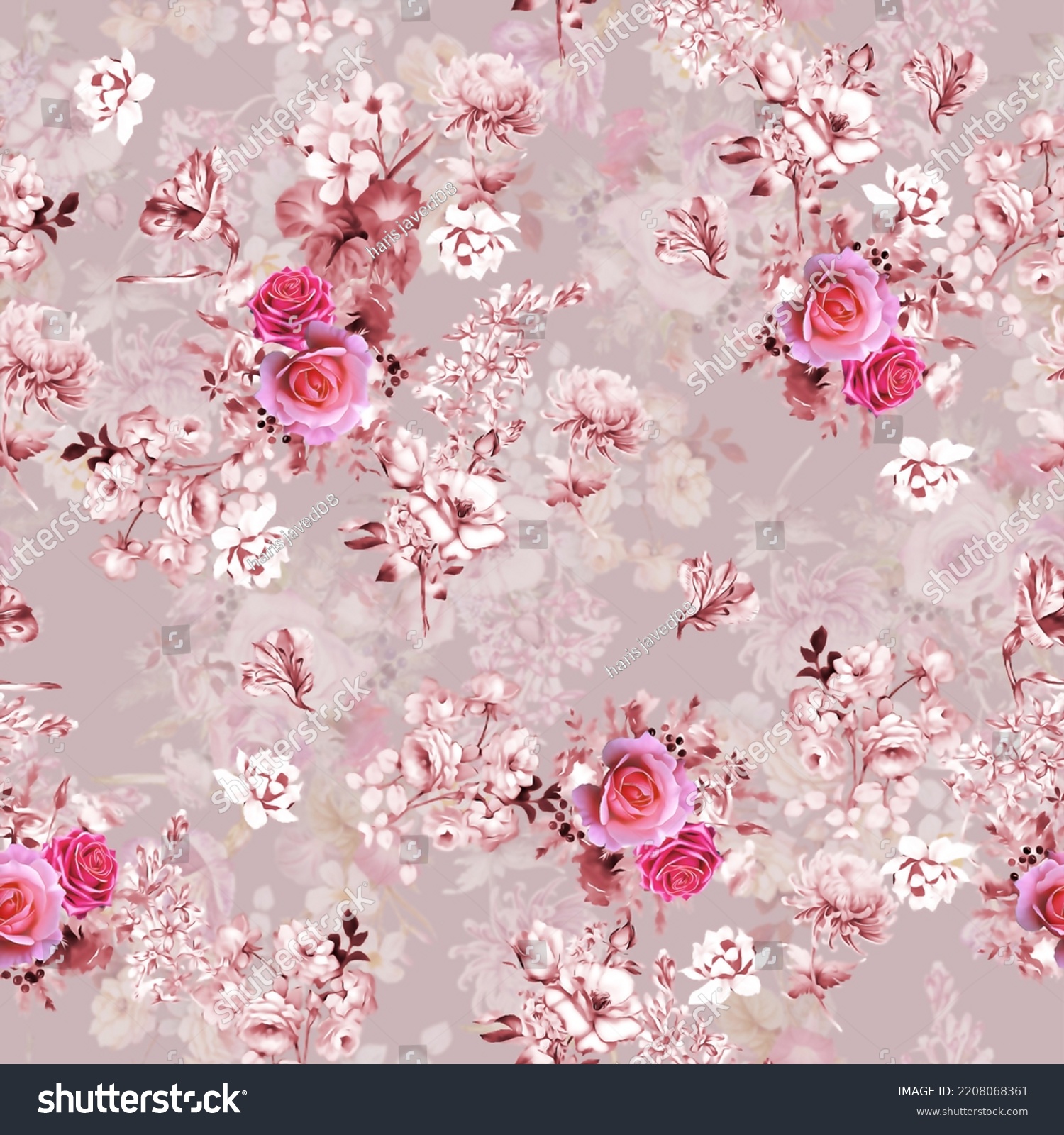 Abstract Seamless Geometrical Flower Floral Illustrations Stock ...