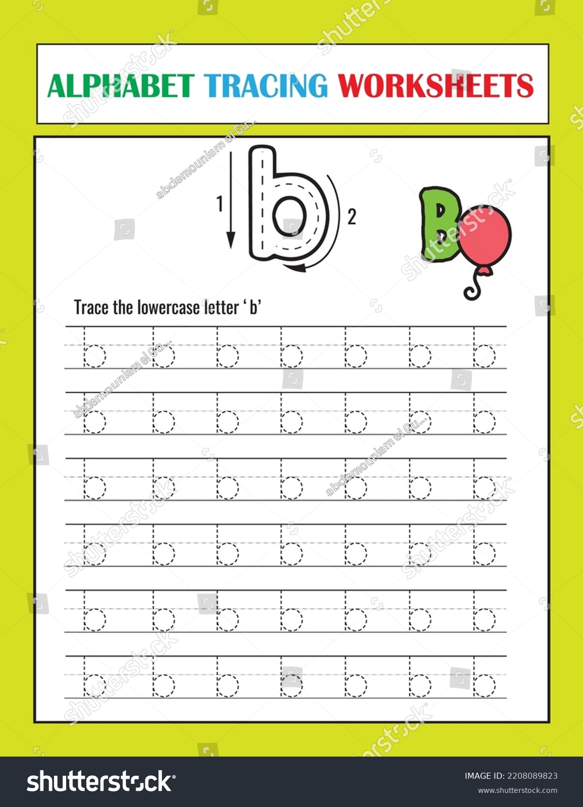 Printable Alphabet Tracing Worksheets Vector Stock Vector (Royalty Free ...