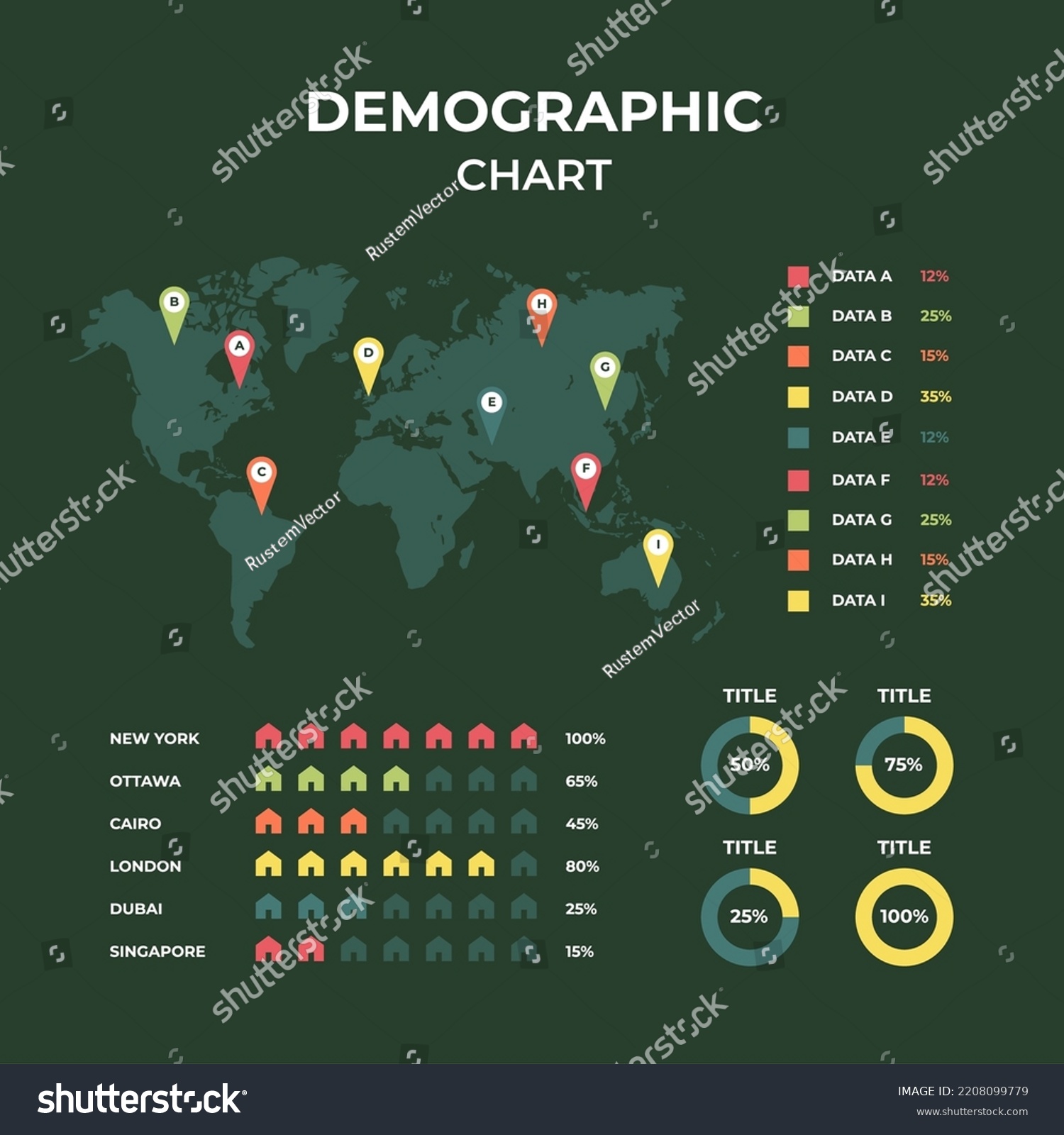 Demographic Chart Design Template Vector Illustration Stock Vector ...