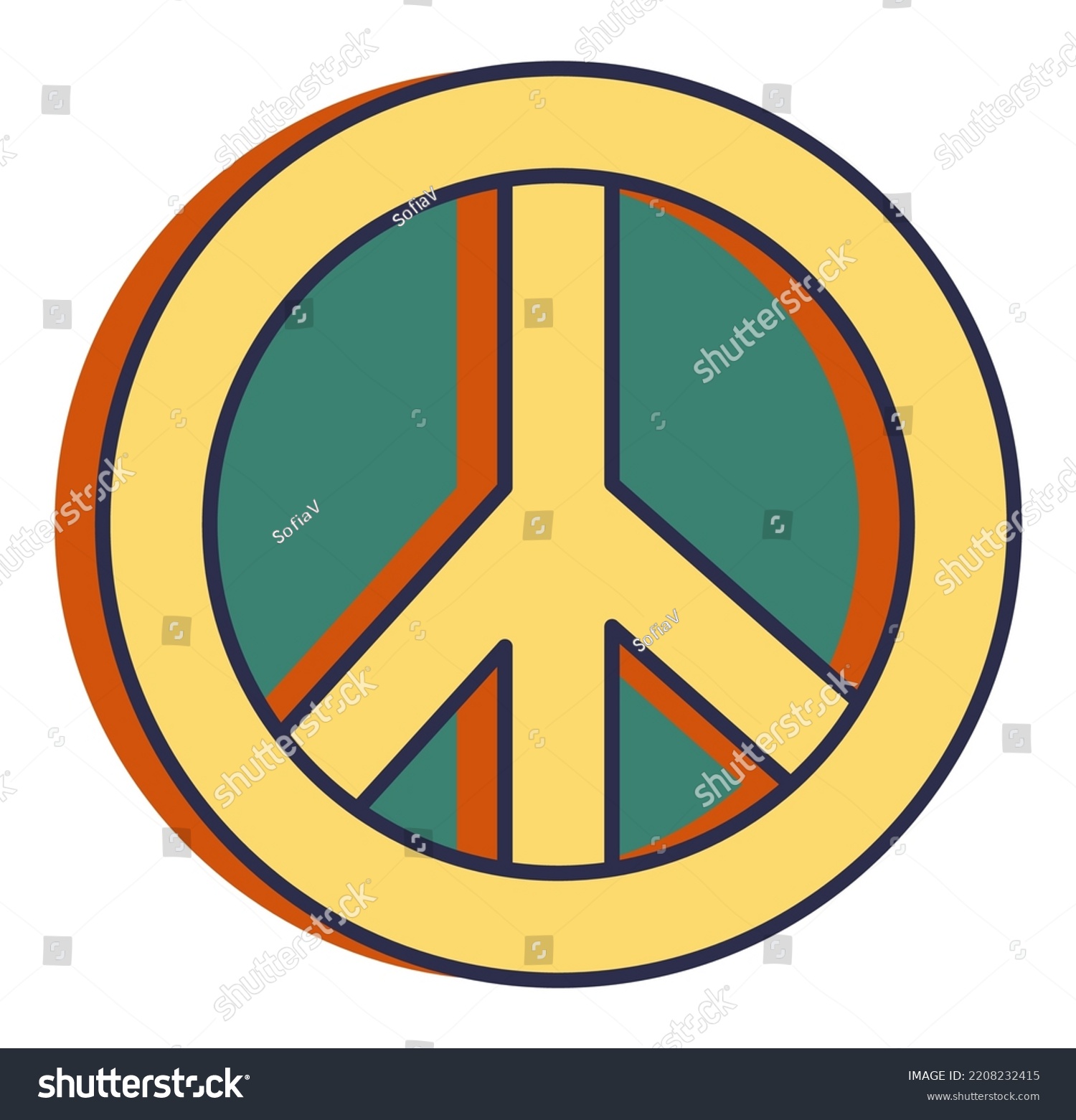 Peace Sign Isolated Circle Lines Symbol Stock Vector (Royalty Free ...