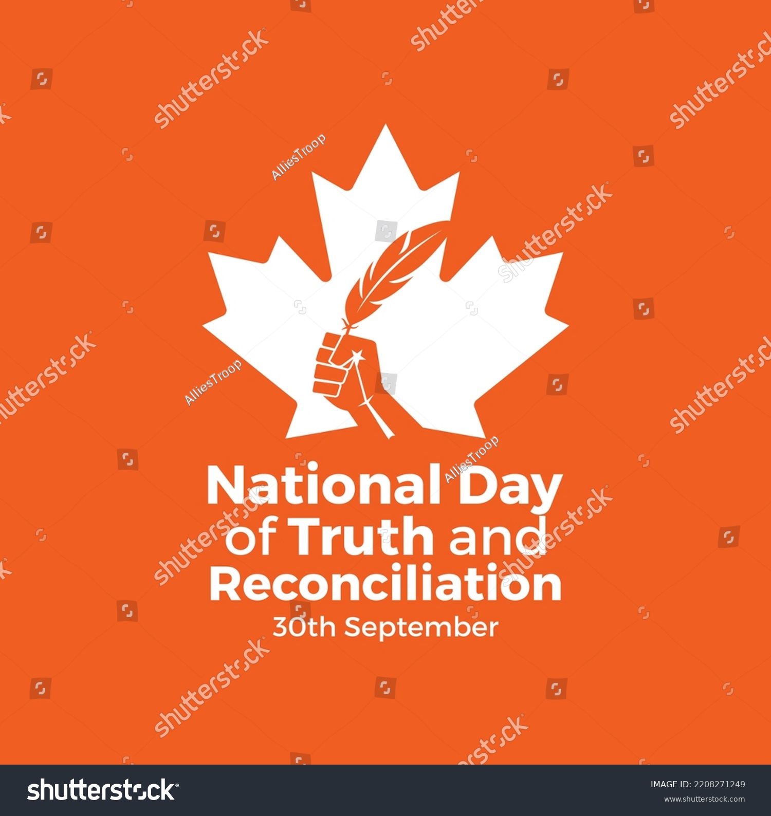 National Day Truth Reconciliation 30th September Stock Vector (Royalty