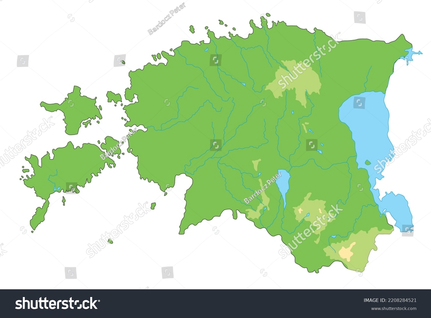 Highly Detailed Estonia Physical Map Stock Vector Royalty Free Stock Vector Highly Detailed Estonia Physical Map 2208284521