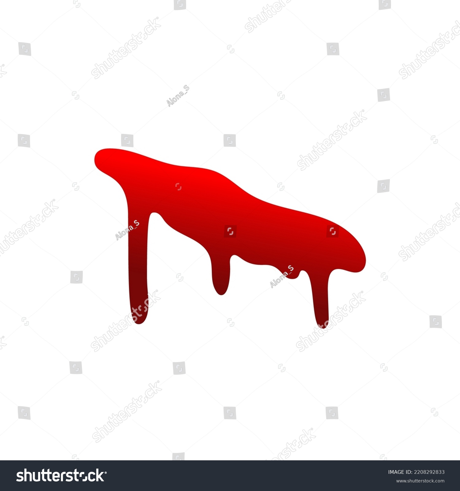 Blood Drip Cartoon Halloween Bloodstain Isolated Stock Vector (Royalty ...