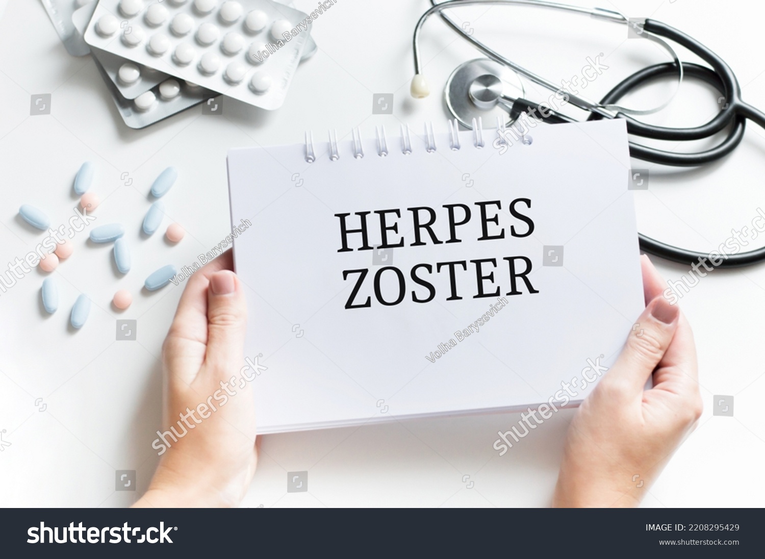 Notebook Text Herpes Zoster Around Laid Stock Photo 2208295429 ...