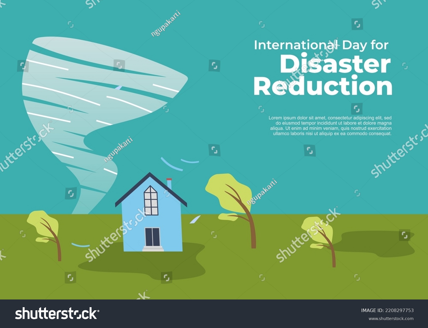 International Day Disaster Reduction Celebrated On Stock Vector ...