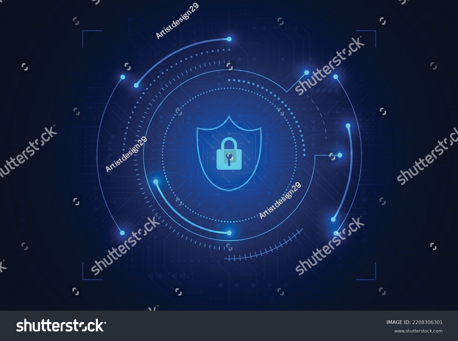 Premium Security Cyber Digital Concept Abstract Stock Vector (Royalty ...