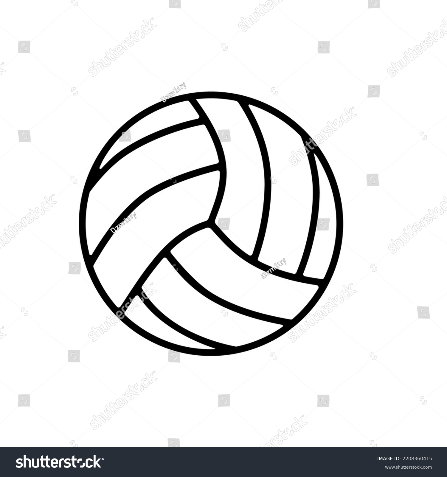 Volleyball Ball Outline Icon Clipart Image Stock Vector (Royalty Free ...