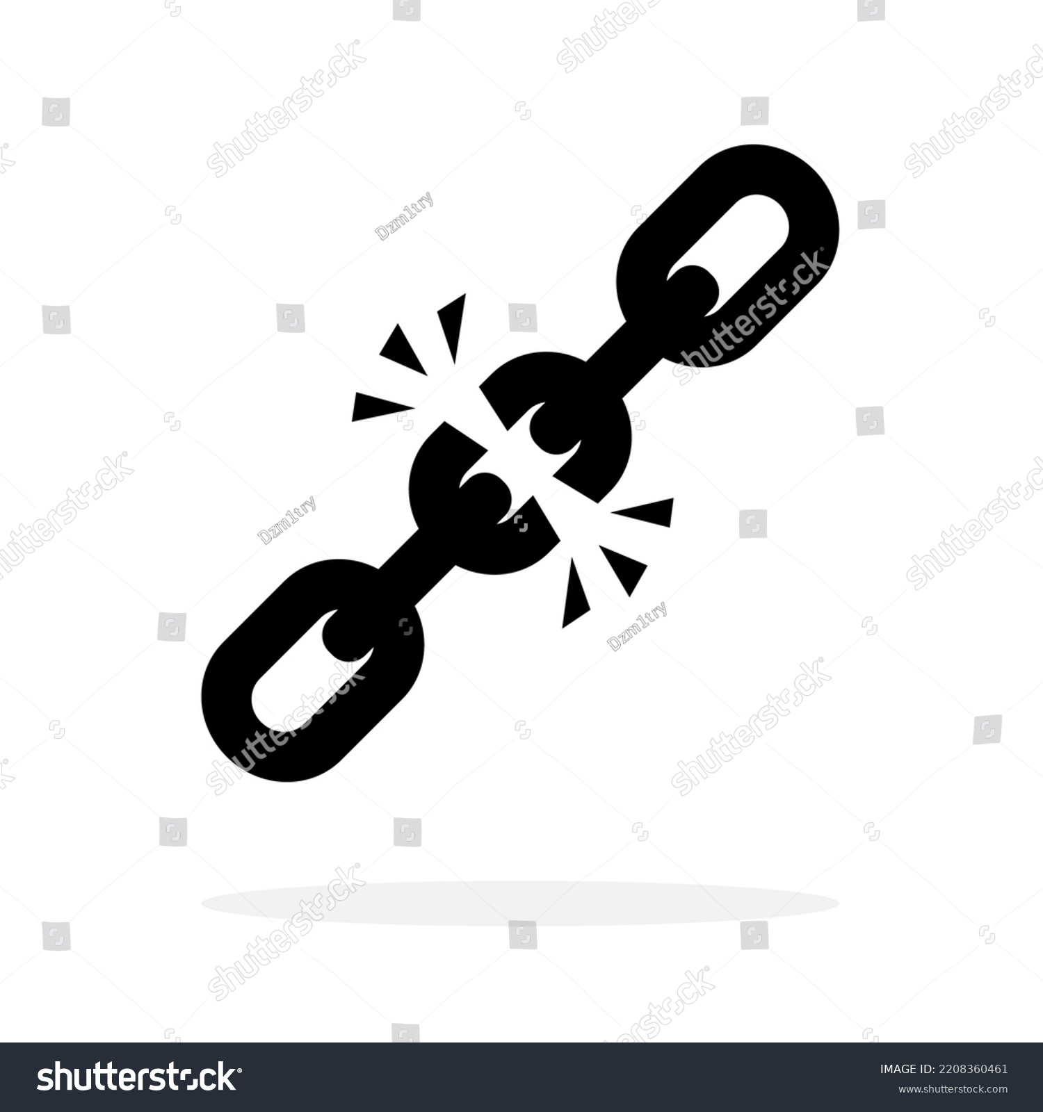 Broken Chain Silhouette Icon Clipart Image Stock Vector (Royalty Free ...