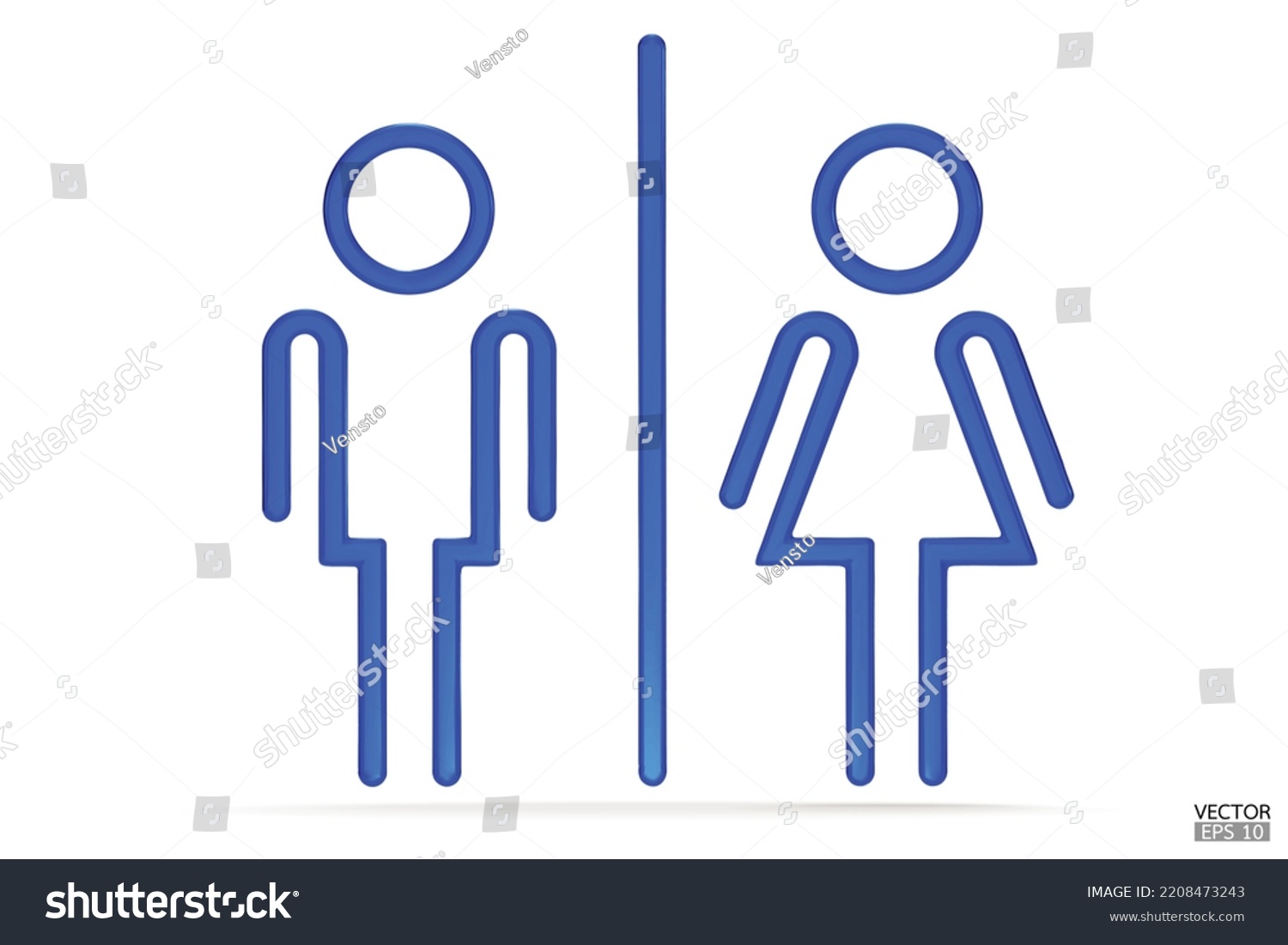 Blue Men Women Restroom Icon White Stock Vector (Royalty Free ...