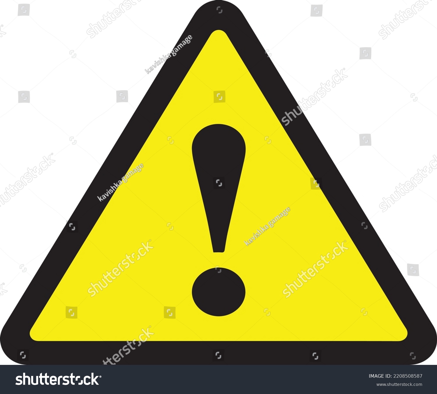 Caution Sign Alerts Emergency Responders Visitors Stock Vector (Royalty ...