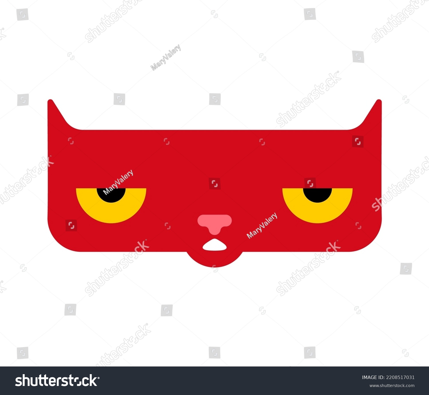 Wide Cat Isolated Cartoon Fat Muzzle Stock Vector Royalty Free