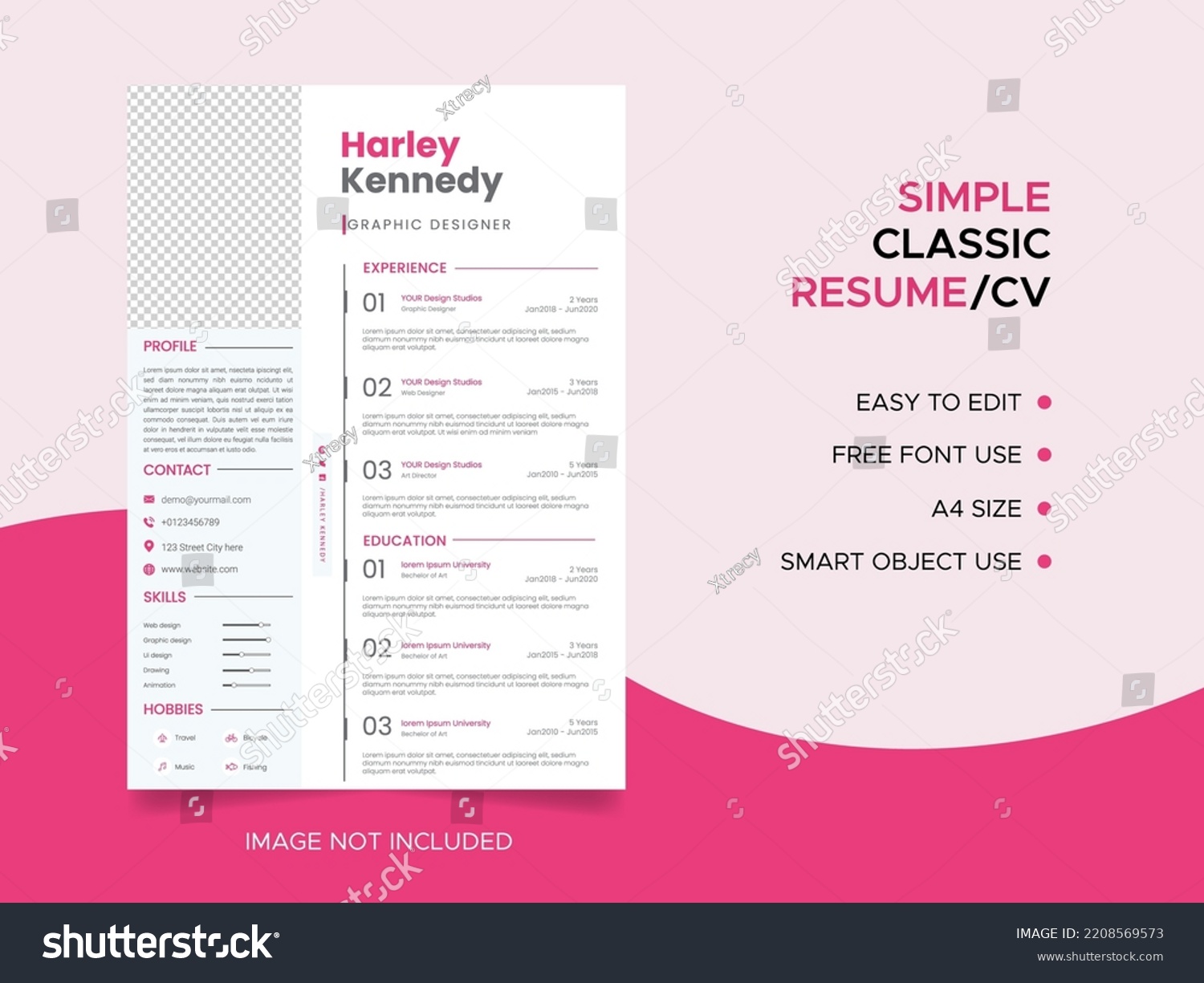 professional-modern-minimal-resume-cv-template-stock-vector-royalty