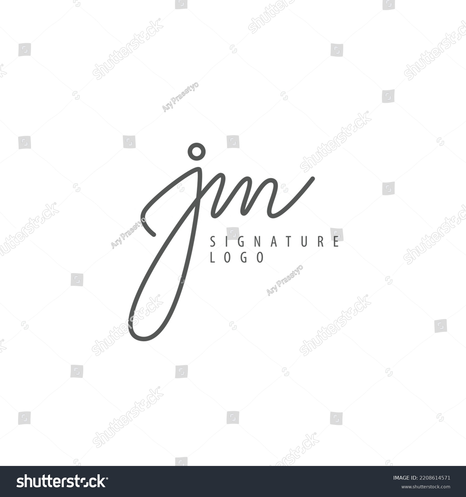 Jm Initial Based Vector Logo Handwriting Stock Vector (Royalty Free ...