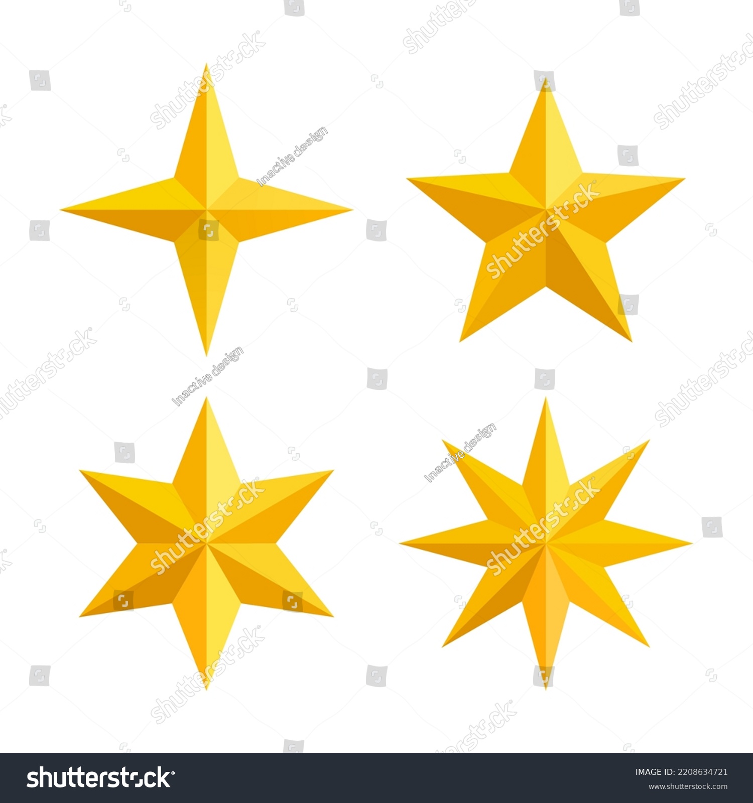 Star Icon Golden Isolated Star Vector Stock Vector (Royalty Free ...