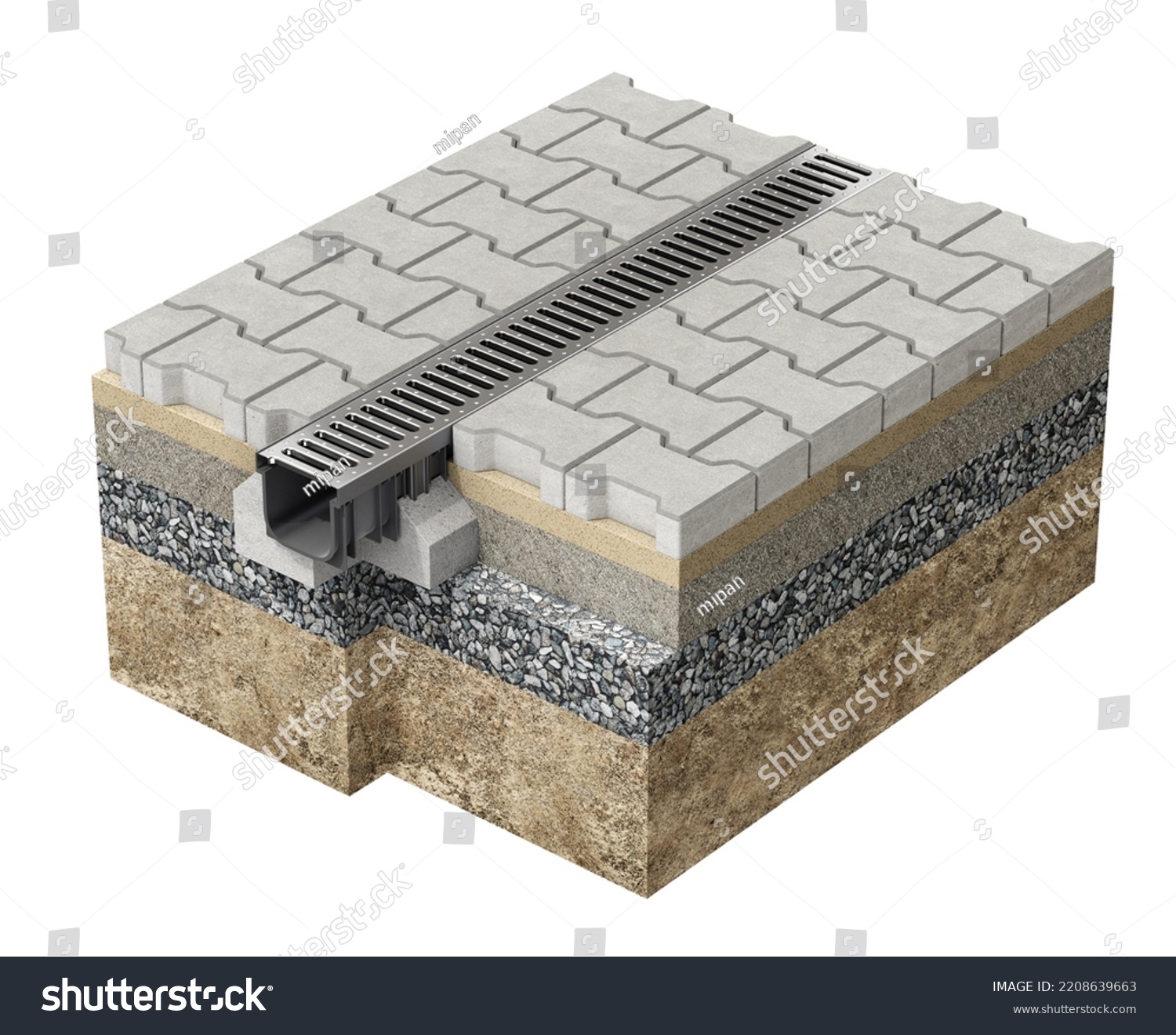 Cross Section Drainage System Concept Channel Stock Illustration ...