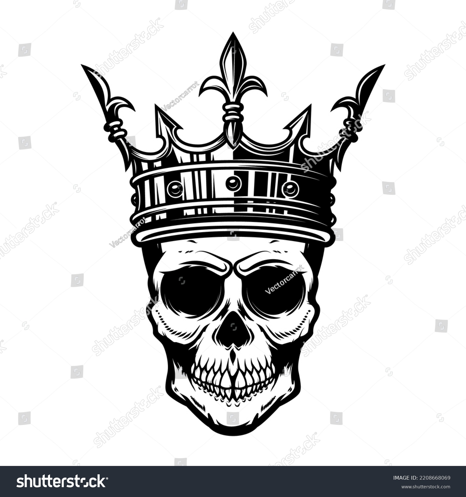 Skull King Crown Design Element Logo Stock Vector (Royalty Free ...