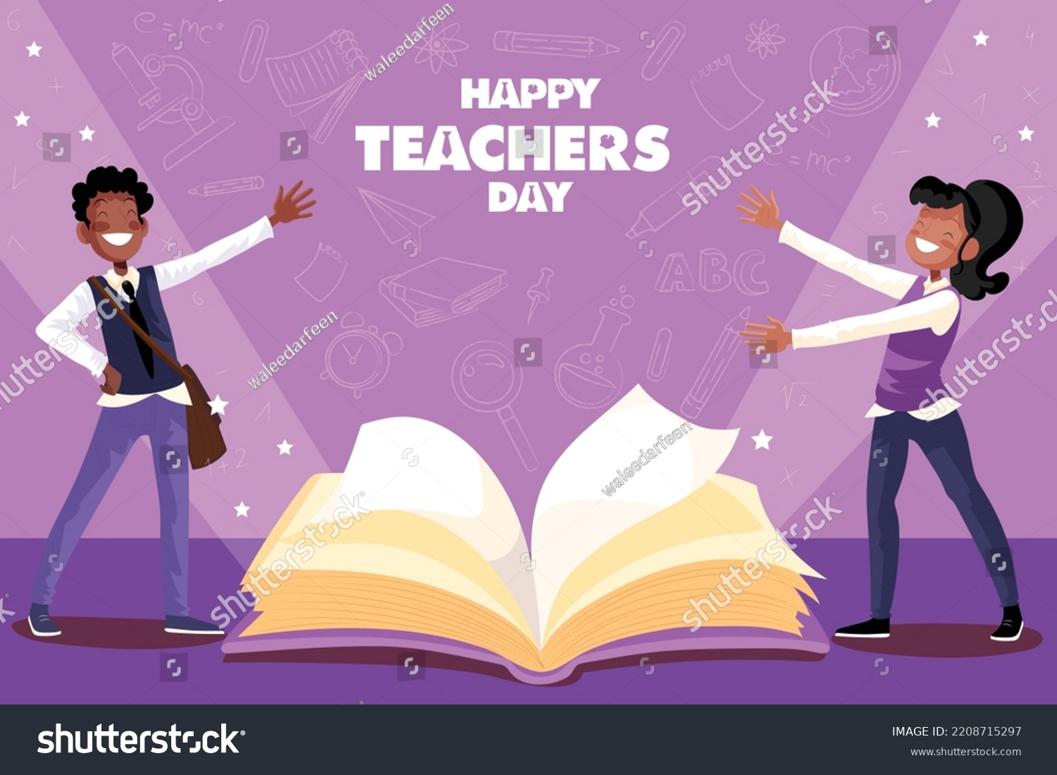 Happy Teachers Day World Teacherss Day Stock Vector Royalty Free 2208715297 Shutterstock 3338