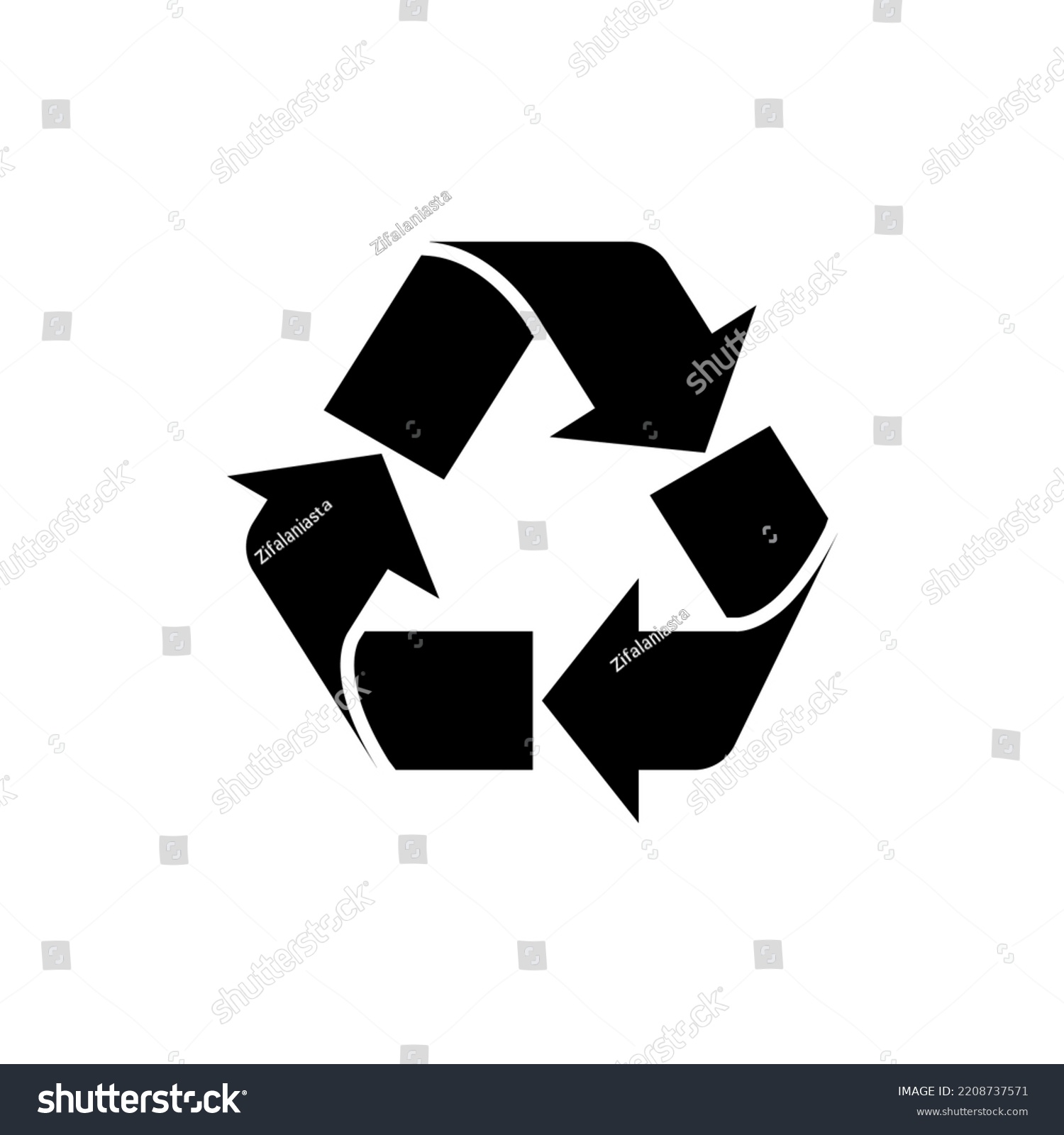 Recycle Logo Silhouette Black Color Isolated Stock Vector (Royalty Free ...