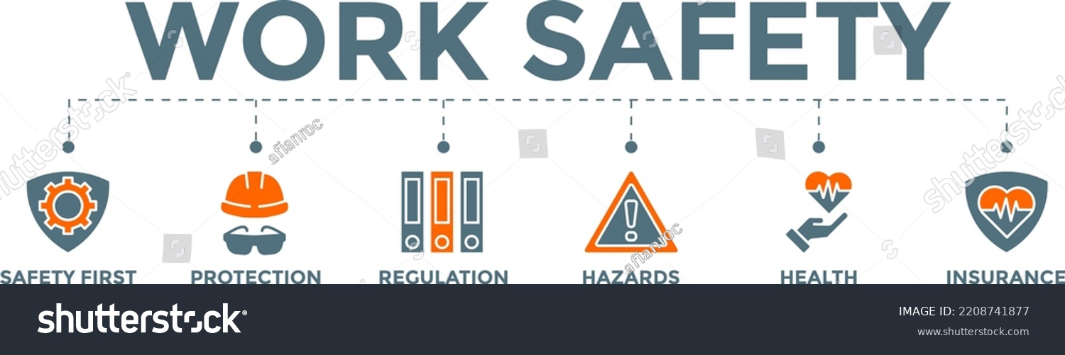 Work Safety Banner Web Concept Protections Stock Vector (Royalty Free ...