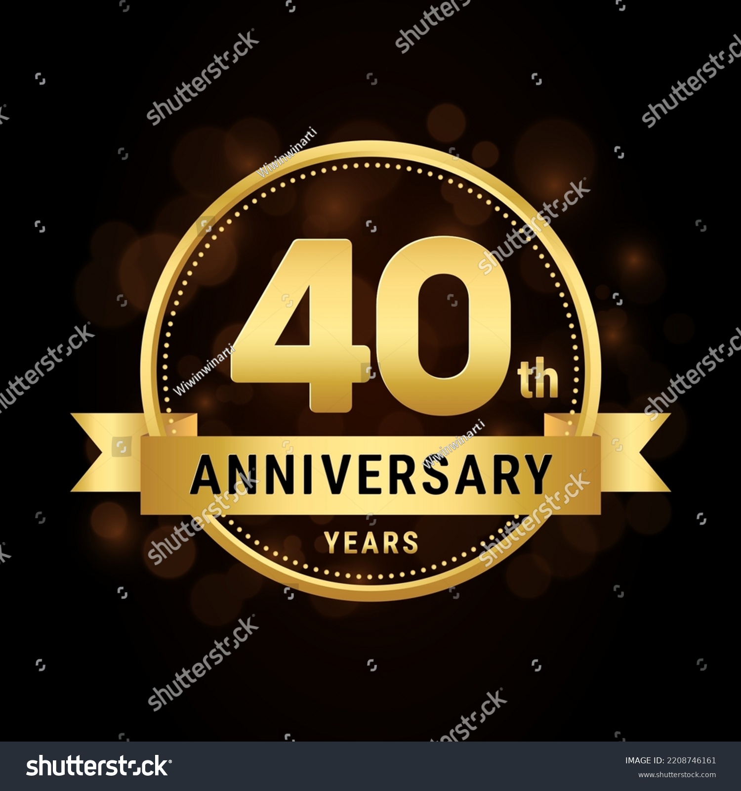 40th Anniversary Anniversary Celebration Template Design Stock Vector ...