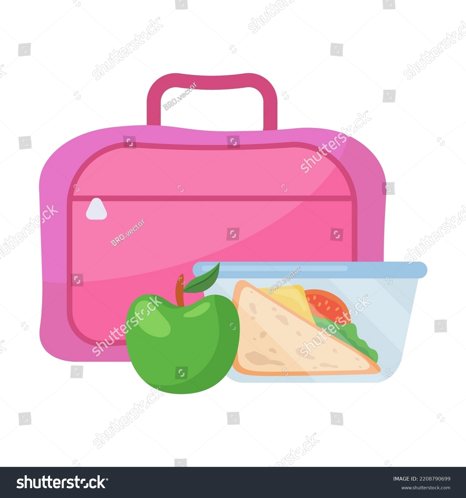 Lunchbox Healthy Food Backpacks Kids On Stock Vector (royalty Free 