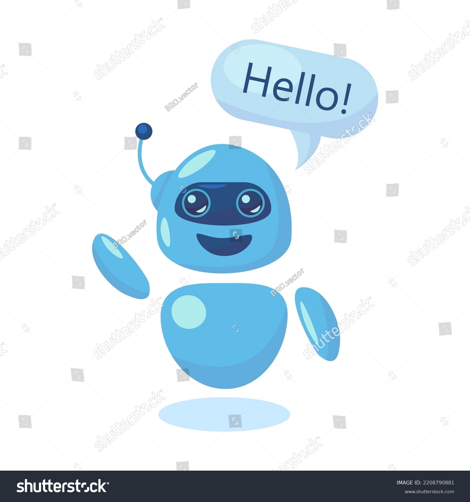 Modern Cute Chat Bot Different Poses Stock Vector (Royalty Free ...