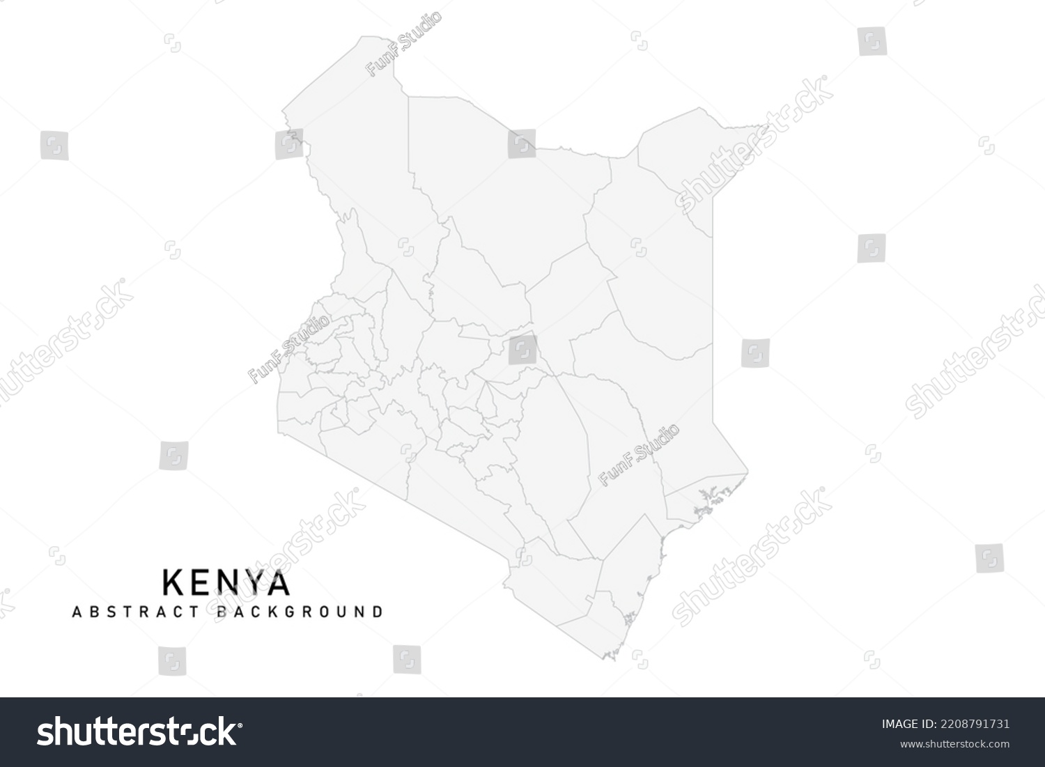 Kenya Map World Map International Vector Stock Vector Royalty Free   Stock Vector Kenya Map World Map International Vector Template With High Detailed Including Grey Color And 2208791731 