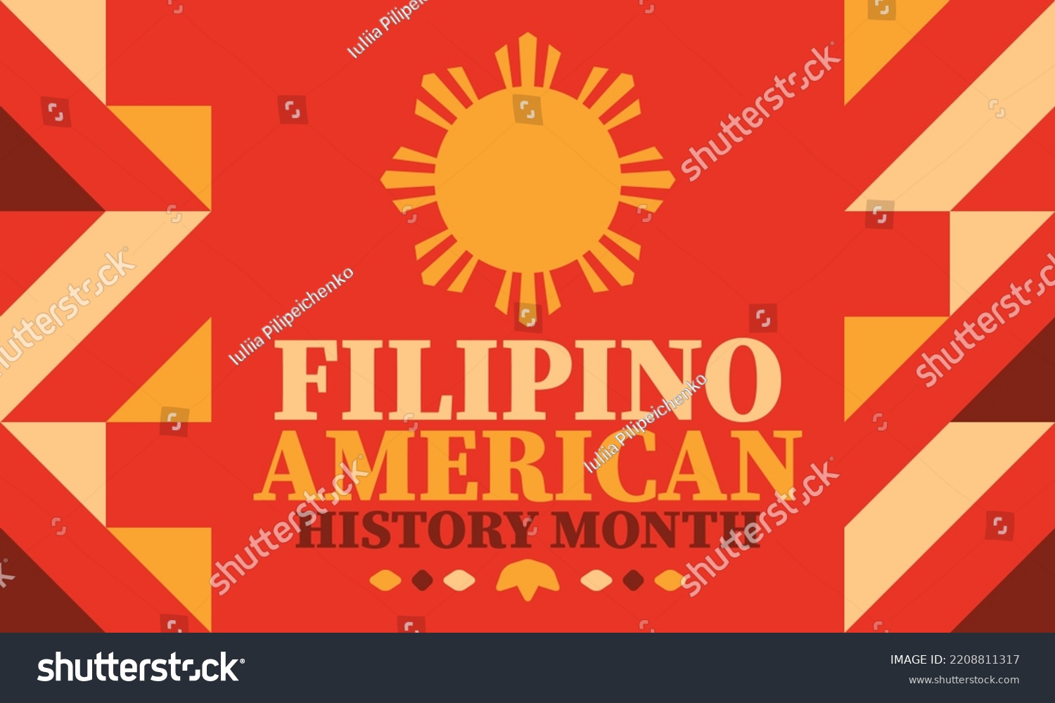 Filipino American History Month Happy Holiday Stock Vector (Royalty ...