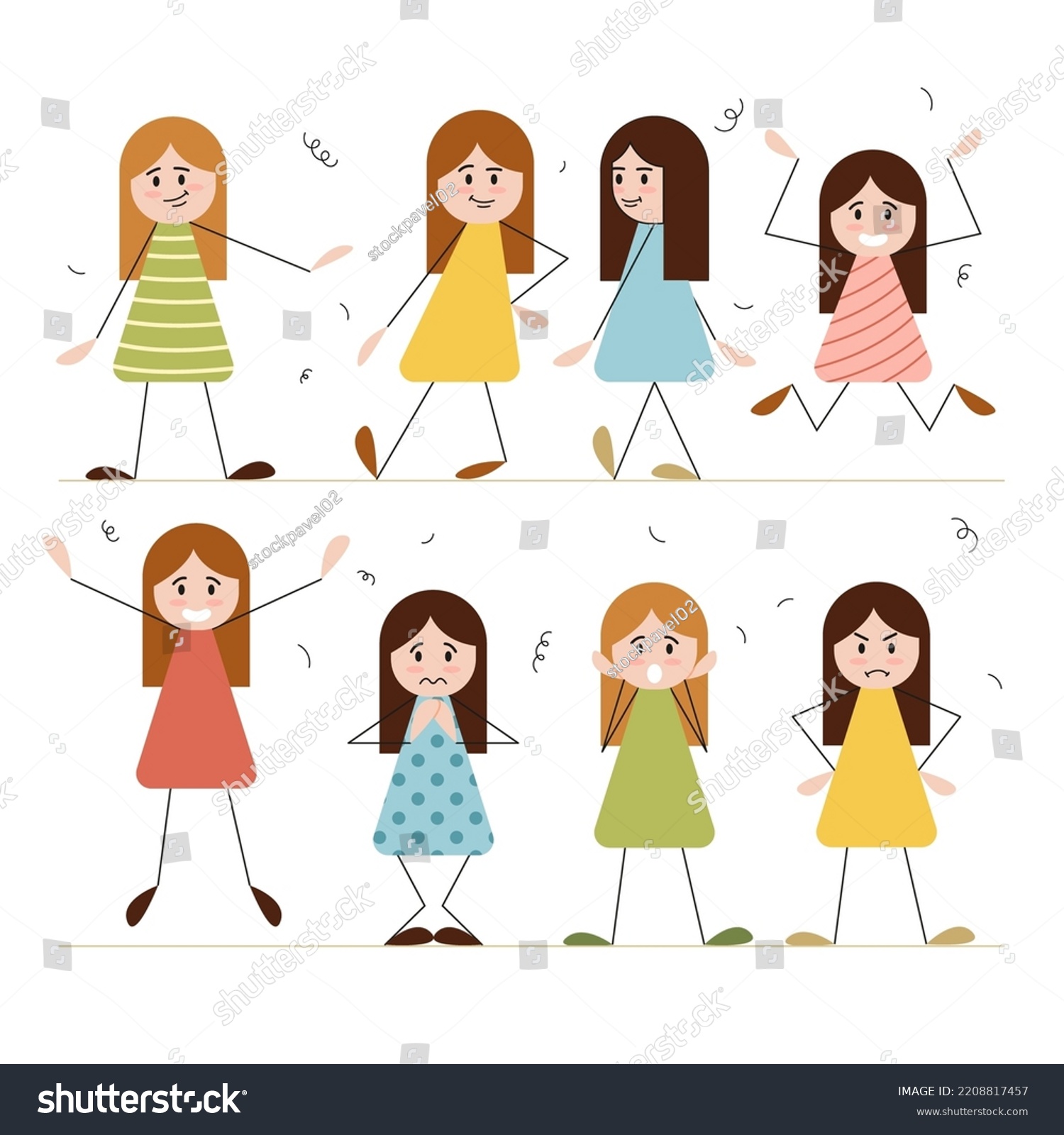 Hand Drawn Stickman Set Vector Illustration Stock Vector Royalty Free 2208817457 Shutterstock 2818